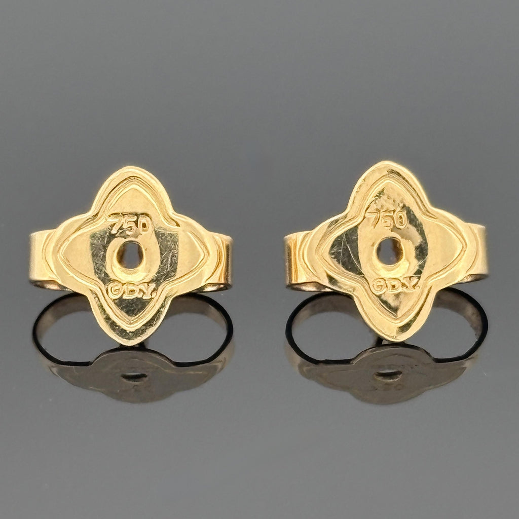 David Yurman Sculpted Cable Stud Earrings 18K Yellow Gold with Diamonds, 14mm
