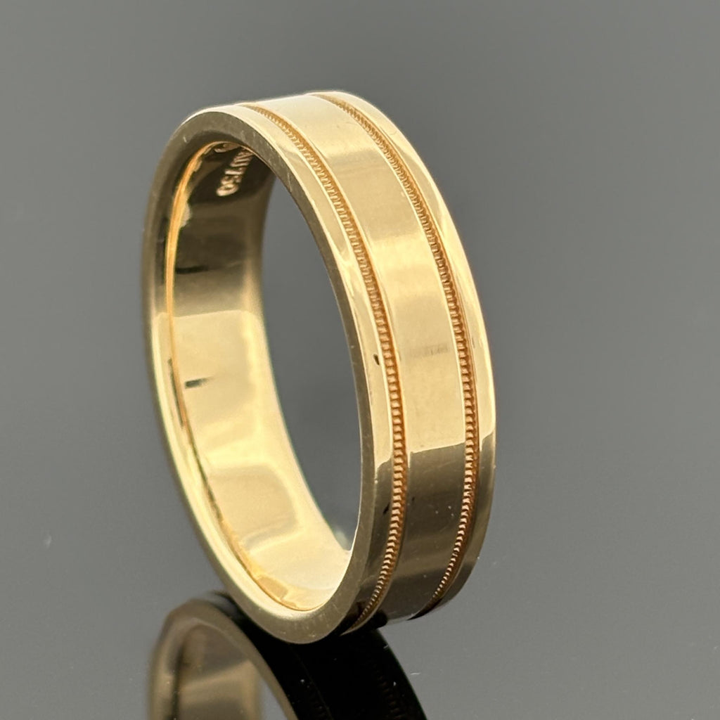 Tiffany & Co Together Milgrain Wedding Band 6mm 18k Yellow Gold Sz 11 3/4