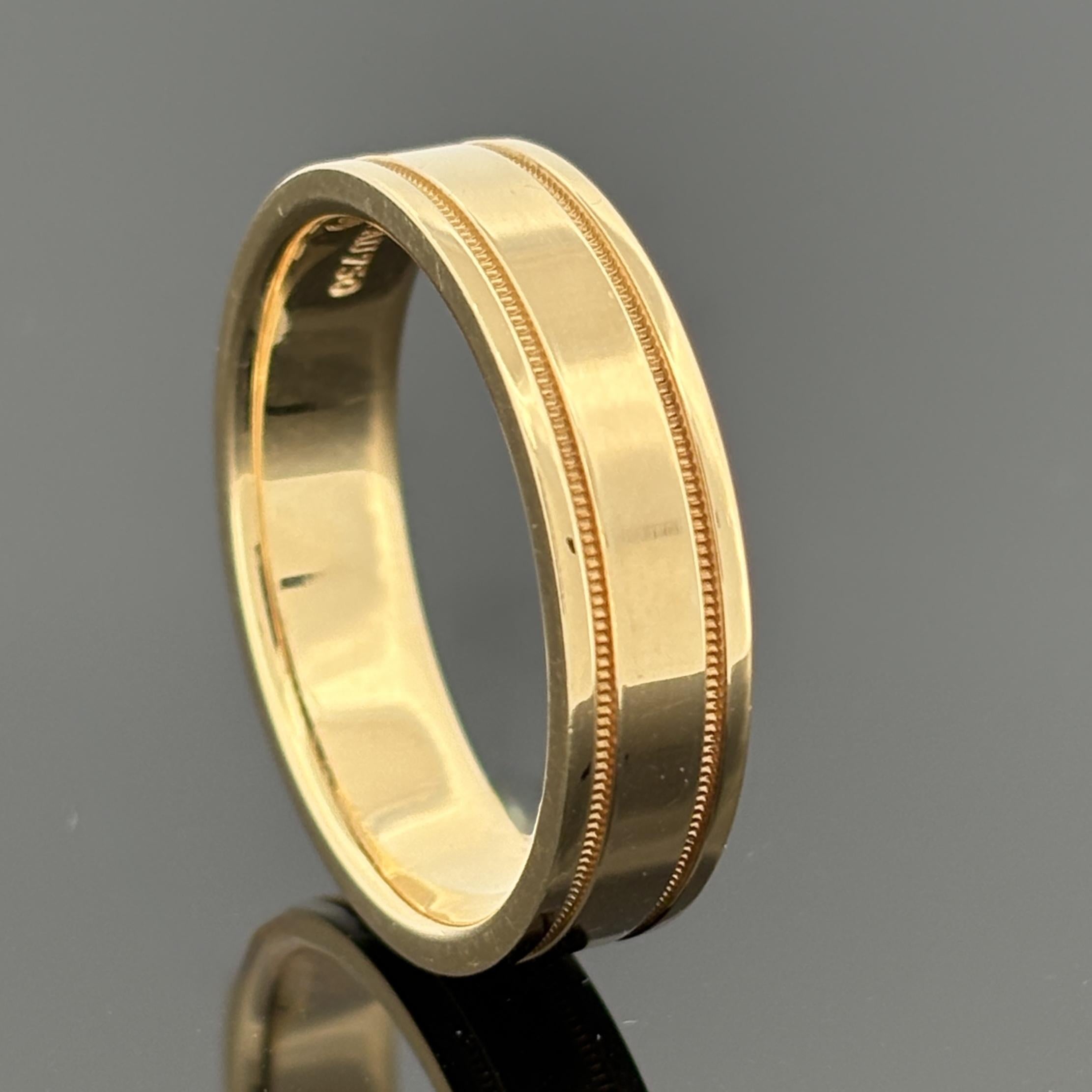 Tiffany & Co Together Milgrain Wedding Band 6mm 18k Yellow Gold Sz 11 3/4