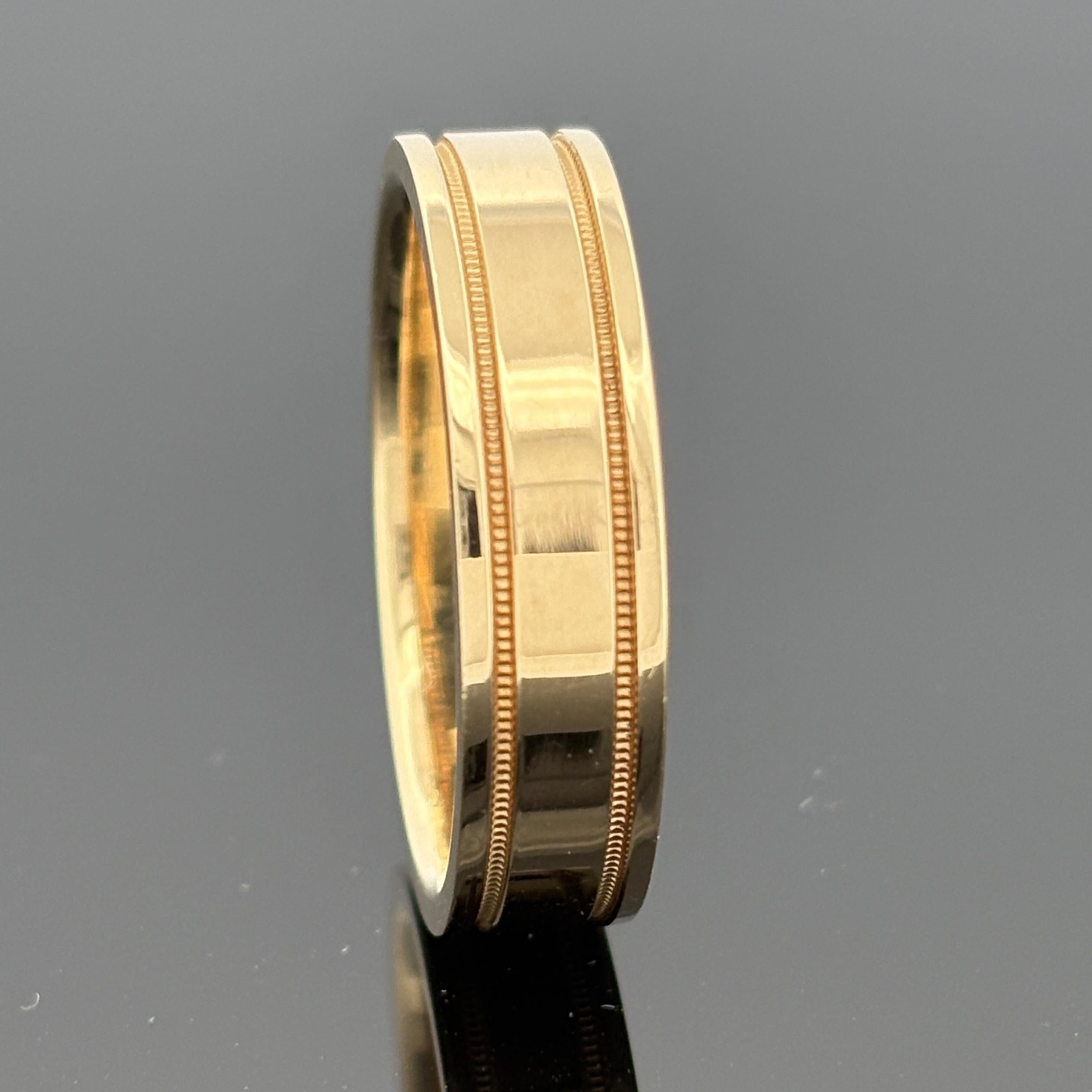Tiffany & Co Together Milgrain Wedding Band 6mm 18k Yellow Gold Sz 11 3/4