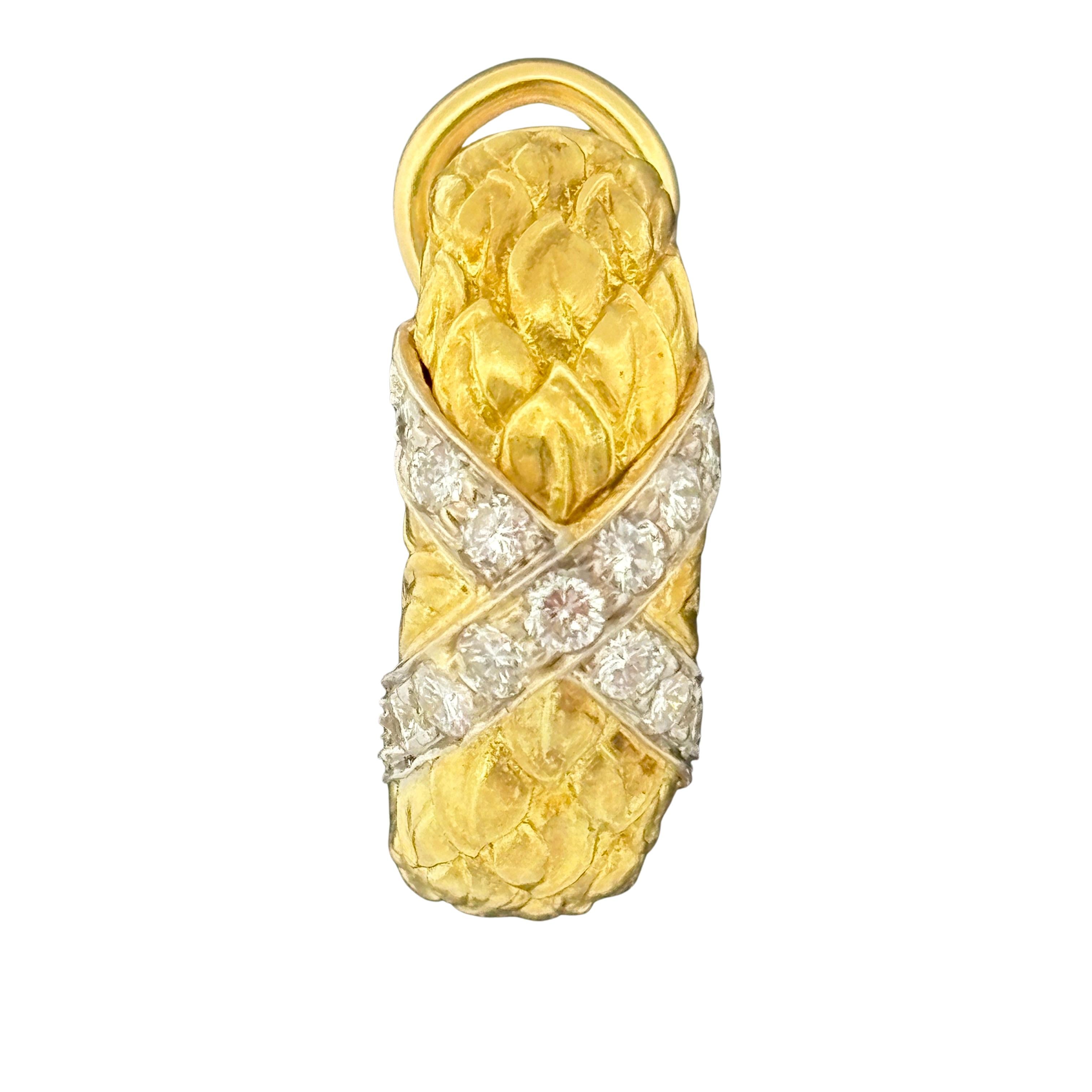 Seidengang Laurel Semi-Hoop Earrings 18k Gold & Diamond