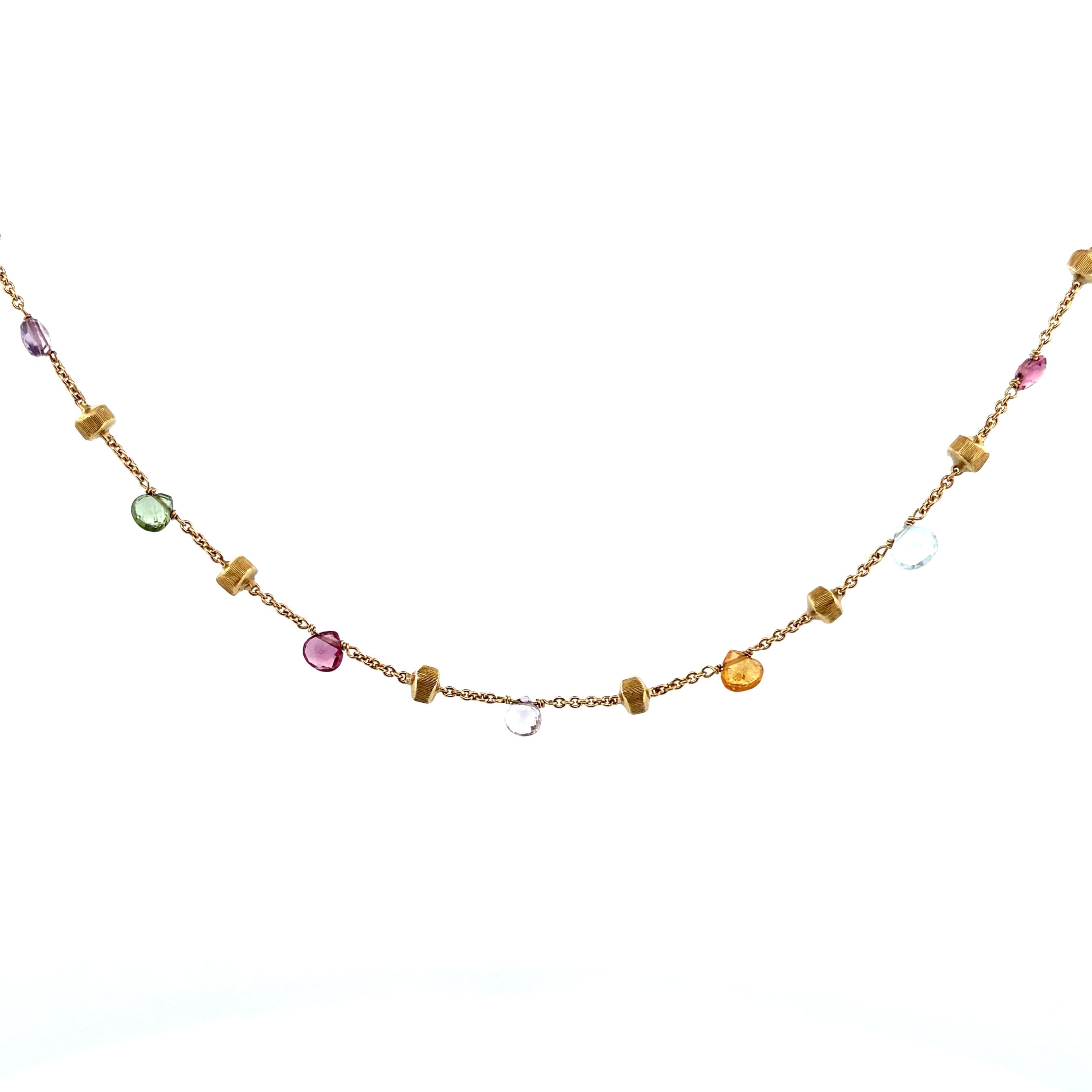 Marco Bicego Paradise Gemstone Necklace 18k Yellow Gold 18"