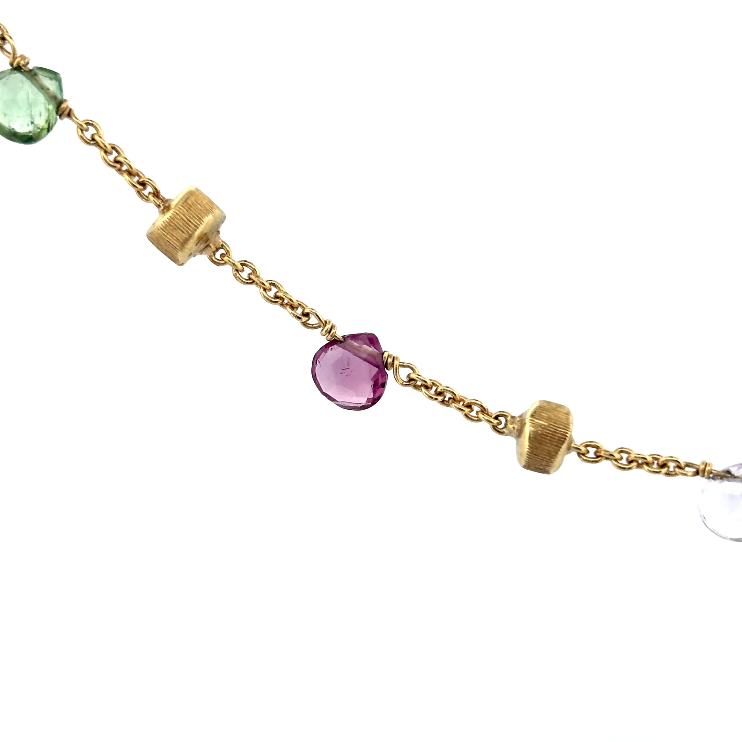 Marco Bicego Paradise Gemstone Necklace 18k Yellow Gold 18"