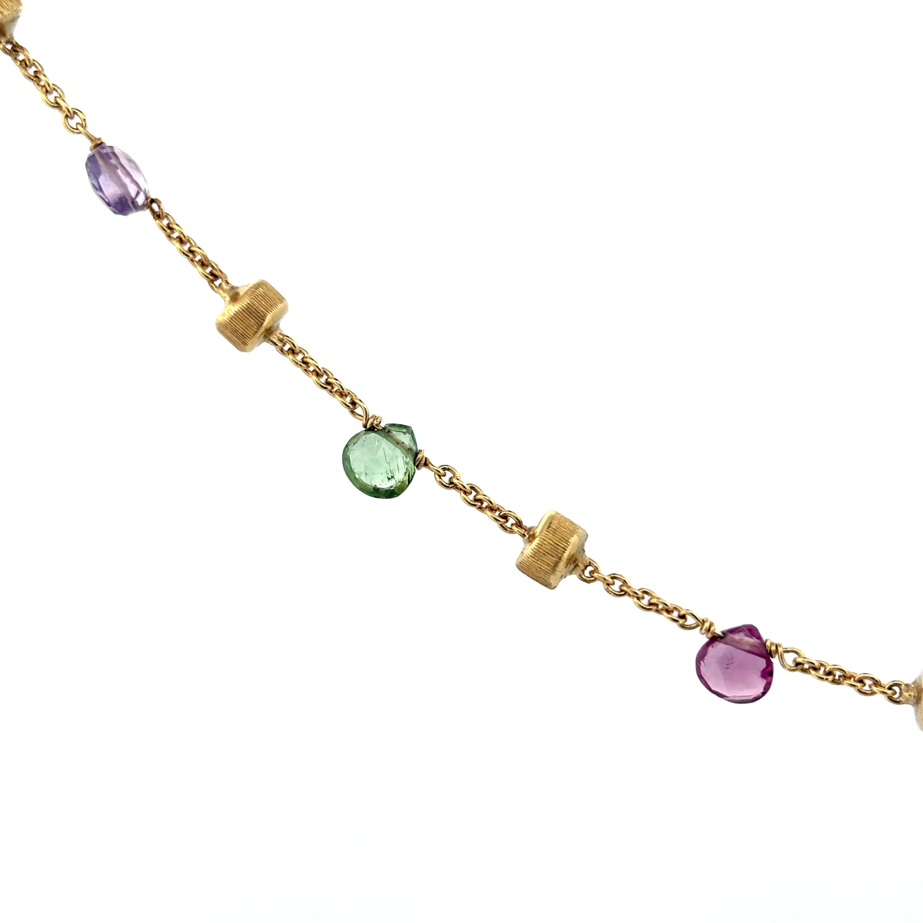 Marco Bicego Paradise Gemstone Necklace 18k Yellow Gold 18"