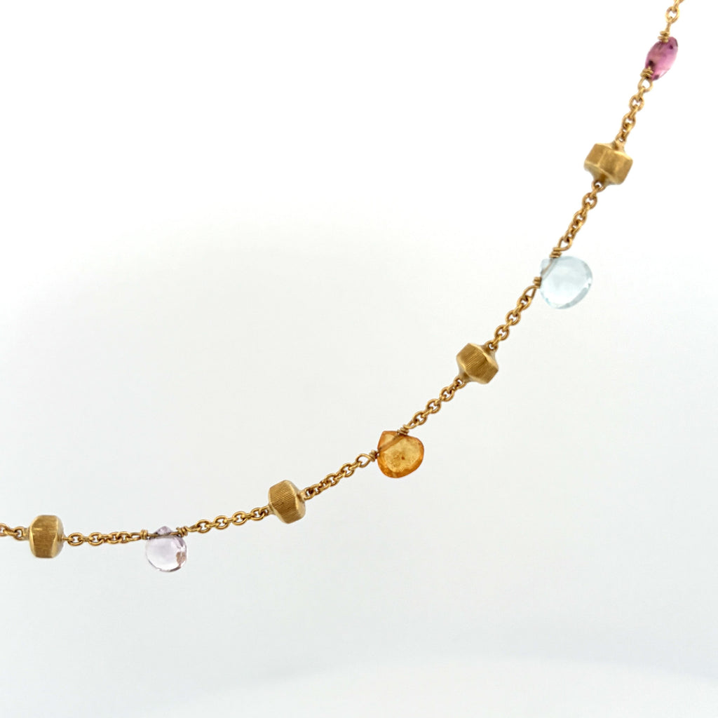 Marco Bicego Paradise Gemstone Necklace 18k Yellow Gold 18"