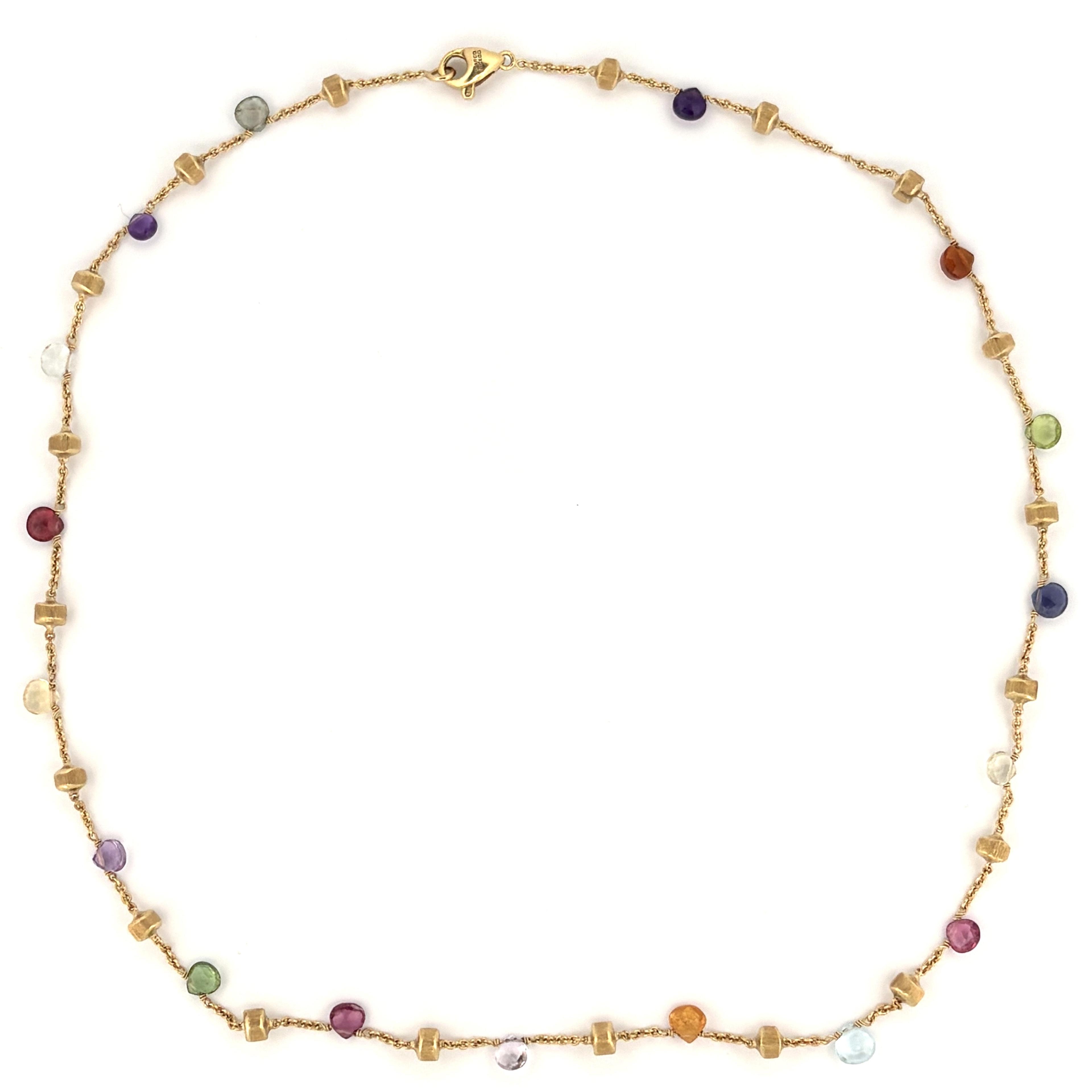 Marco Bicego Paradise Gemstone Necklace 18k Yellow Gold 18"