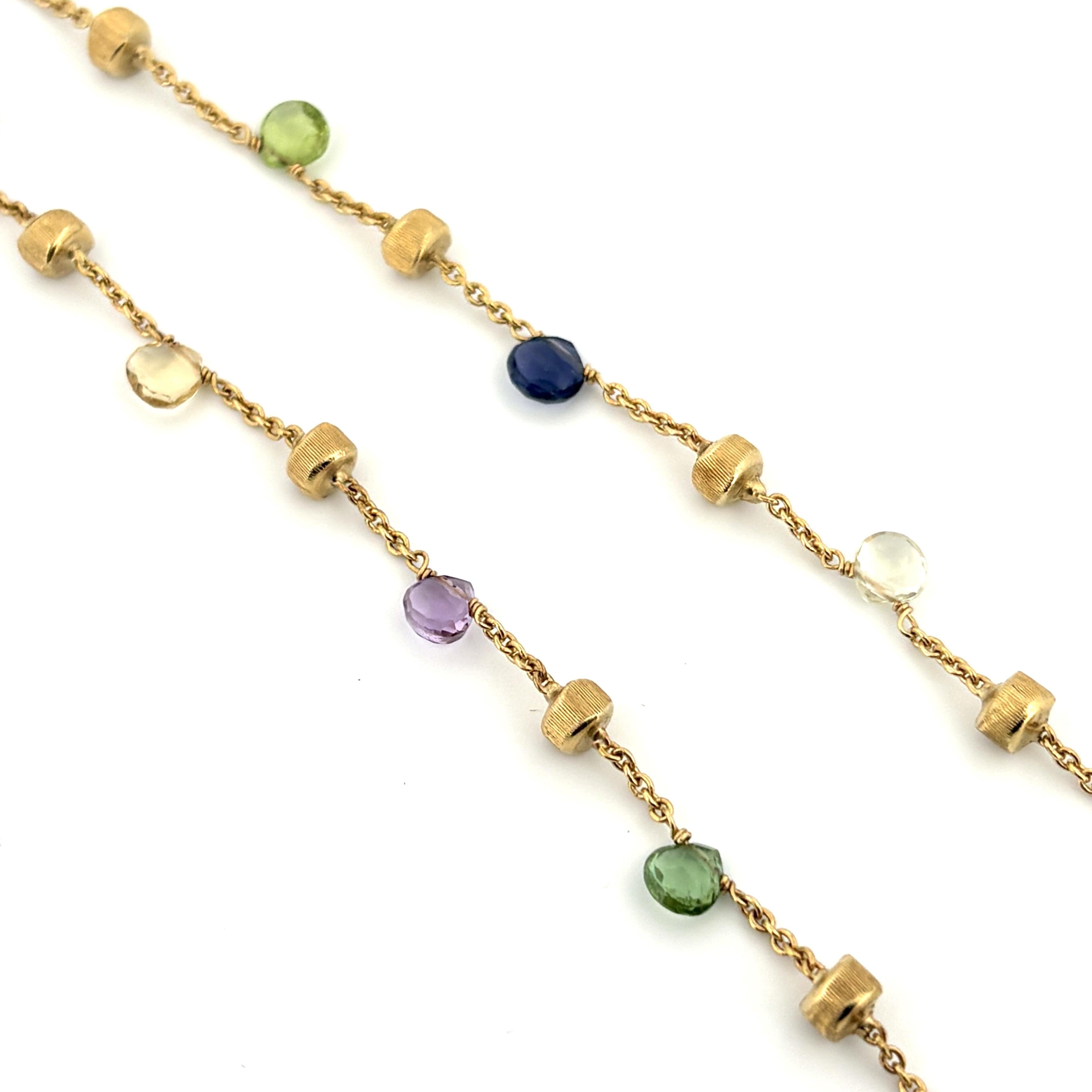 Marco Bicego Paradise Gemstone Necklace 18k Yellow Gold 18"