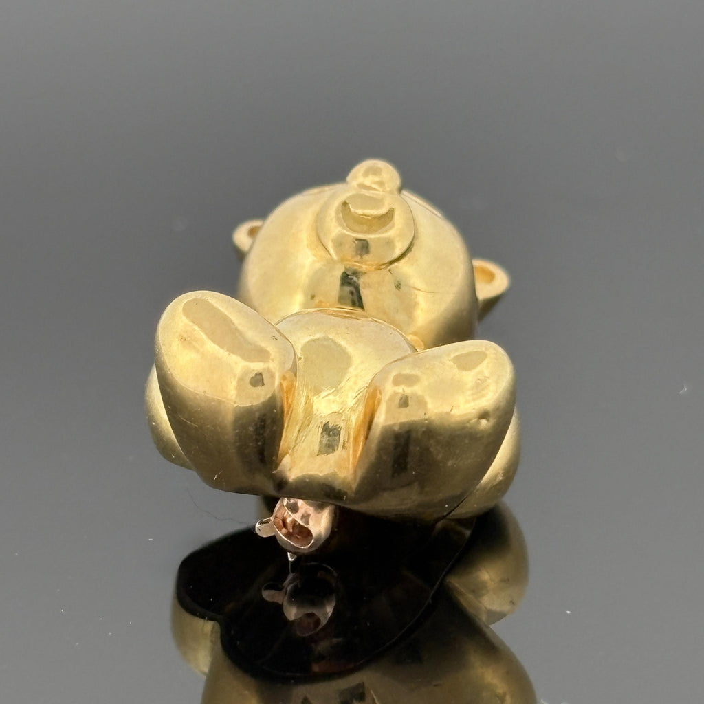 Vintage Teddy Bear Pin 18k Yellow Gold, Italy, Mara Buzio