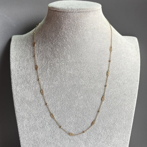 Antique French 18k Yellow Gold Chain Necklace 21" Belle Epoque, ca. 1910