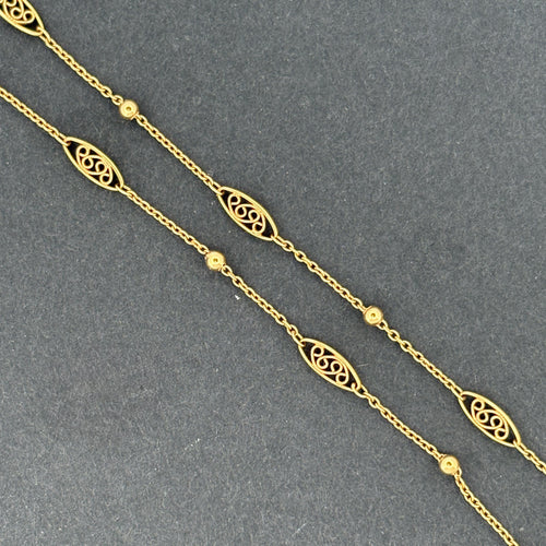 Antique French 18k Yellow Gold Chain Necklace 21" Belle Epoque, ca. 1910