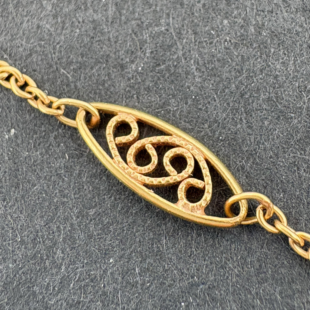 Antique French 18k Yellow Gold Chain Necklace 21" Belle Epoque, ca. 1910