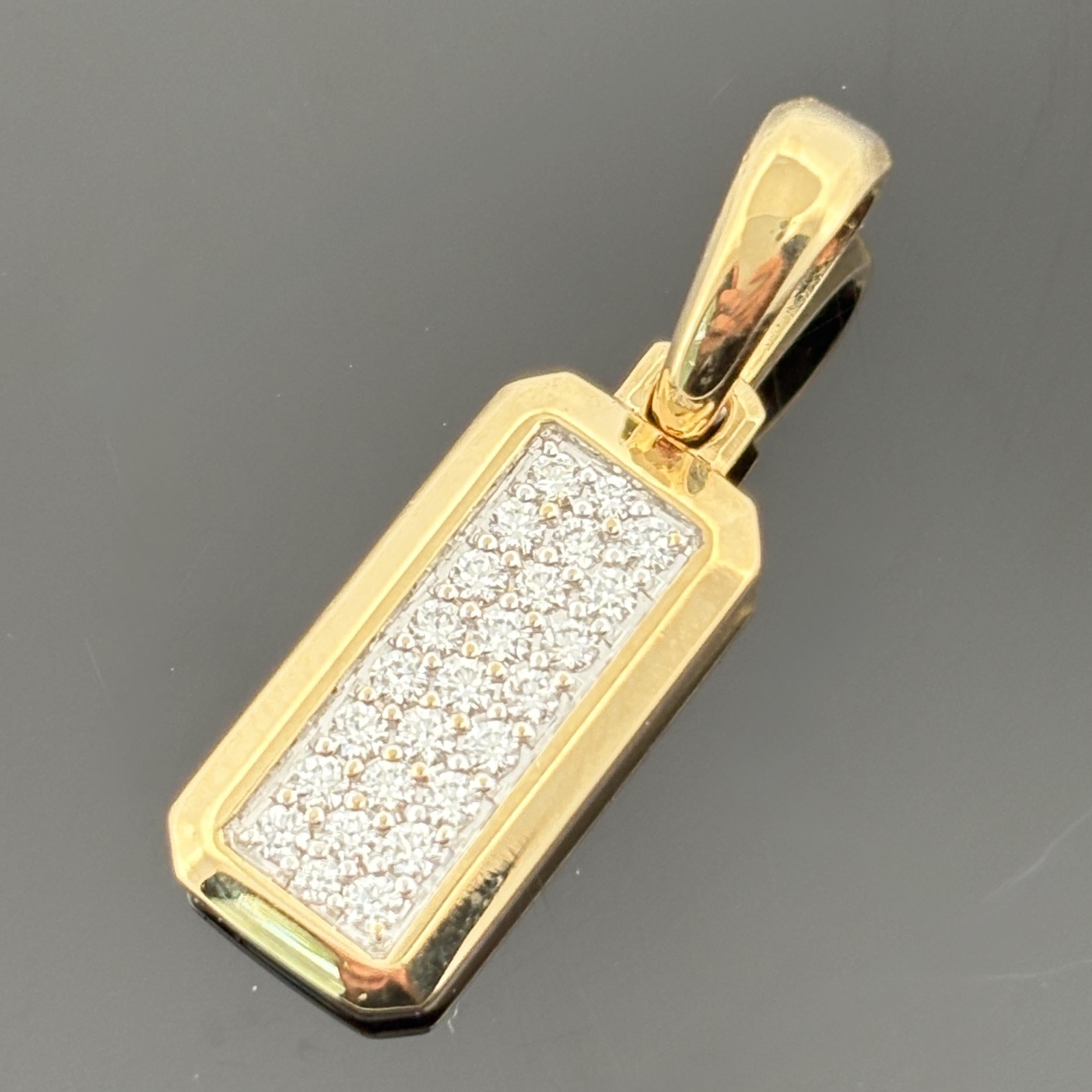 David Yurman Streamline Pave Diamond Pendant 18k Yellow Gold