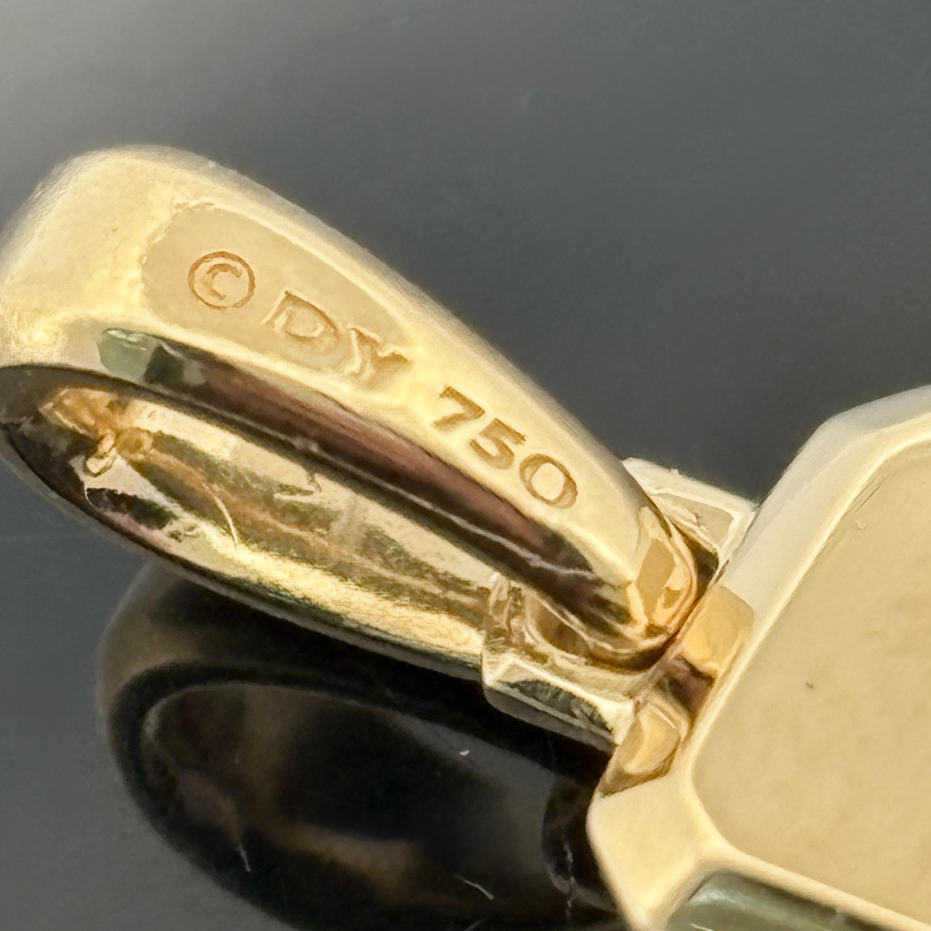 David Yurman Streamline Pave Diamond Pendant 18k Yellow Gold