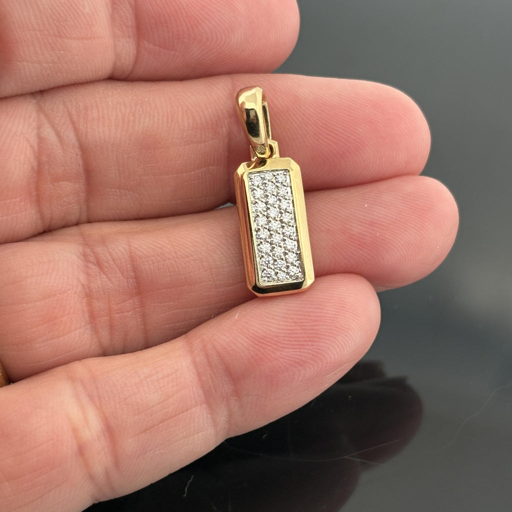 David Yurman Streamline Pave Diamond Pendant 18k Yellow Gold