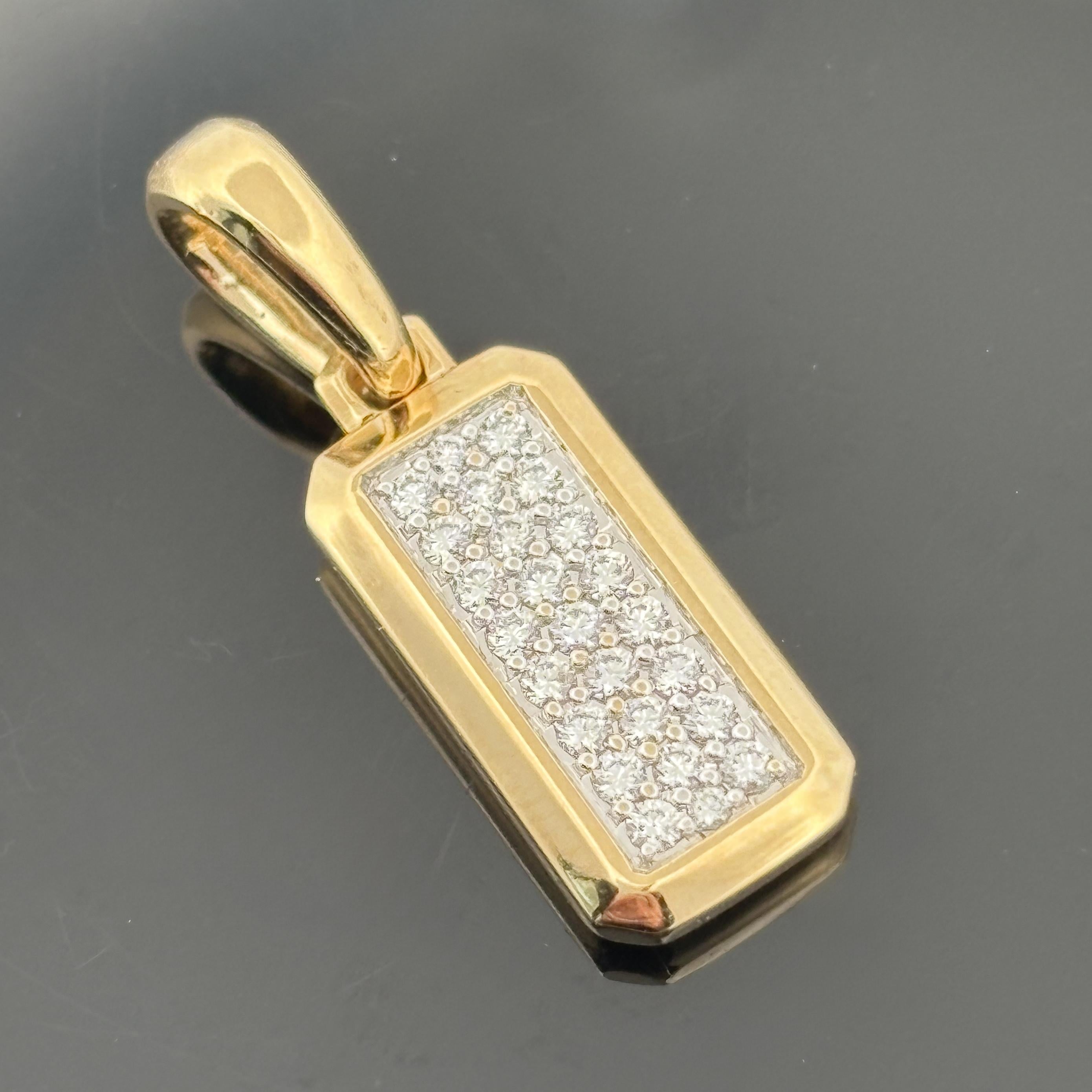 David Yurman Streamline Pave Diamond Pendant 18k Yellow Gold