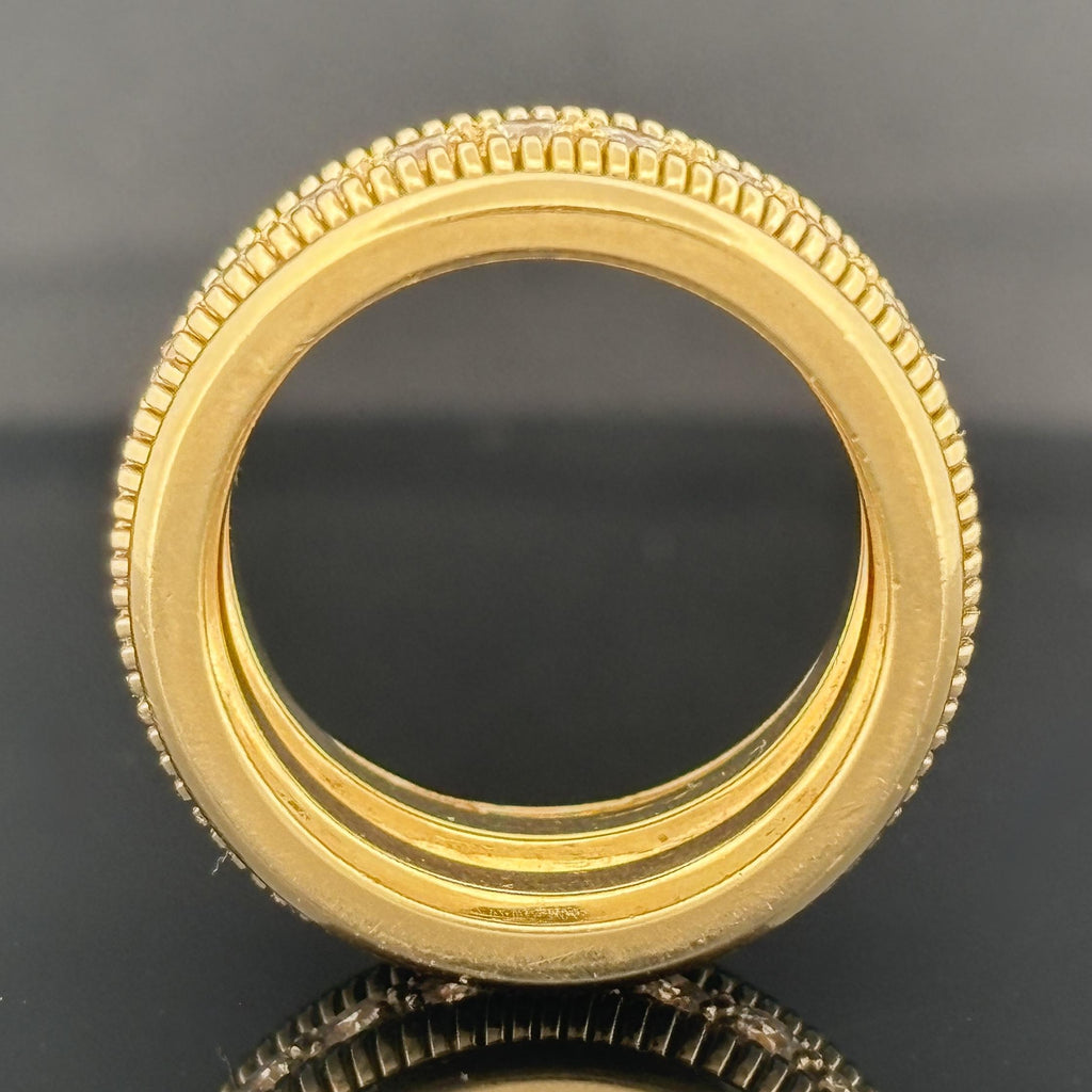 Vintage Tubogas Diamond Band Ring, 18K Yellow Gold 1.44 CTW, Circa 1980s