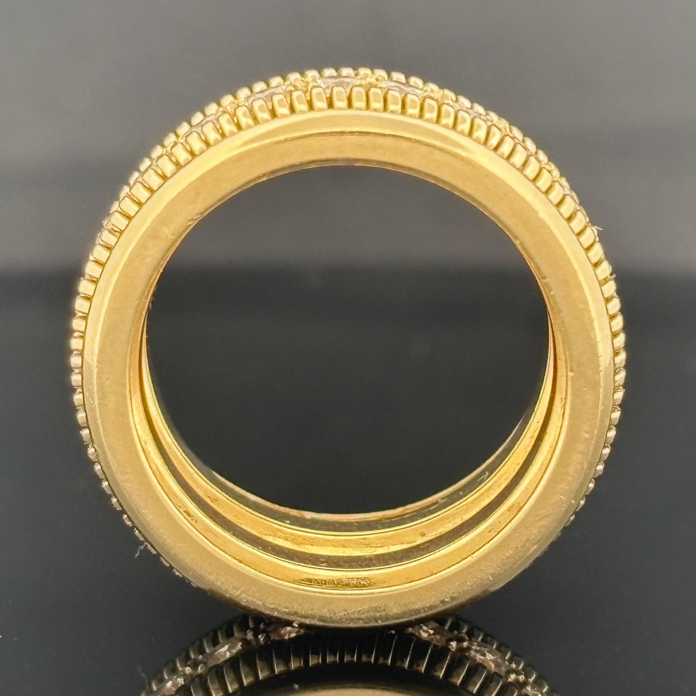 Vintage Tubogas Diamond Band Ring, 18K Yellow Gold 1.44 CTW, Circa 1980s