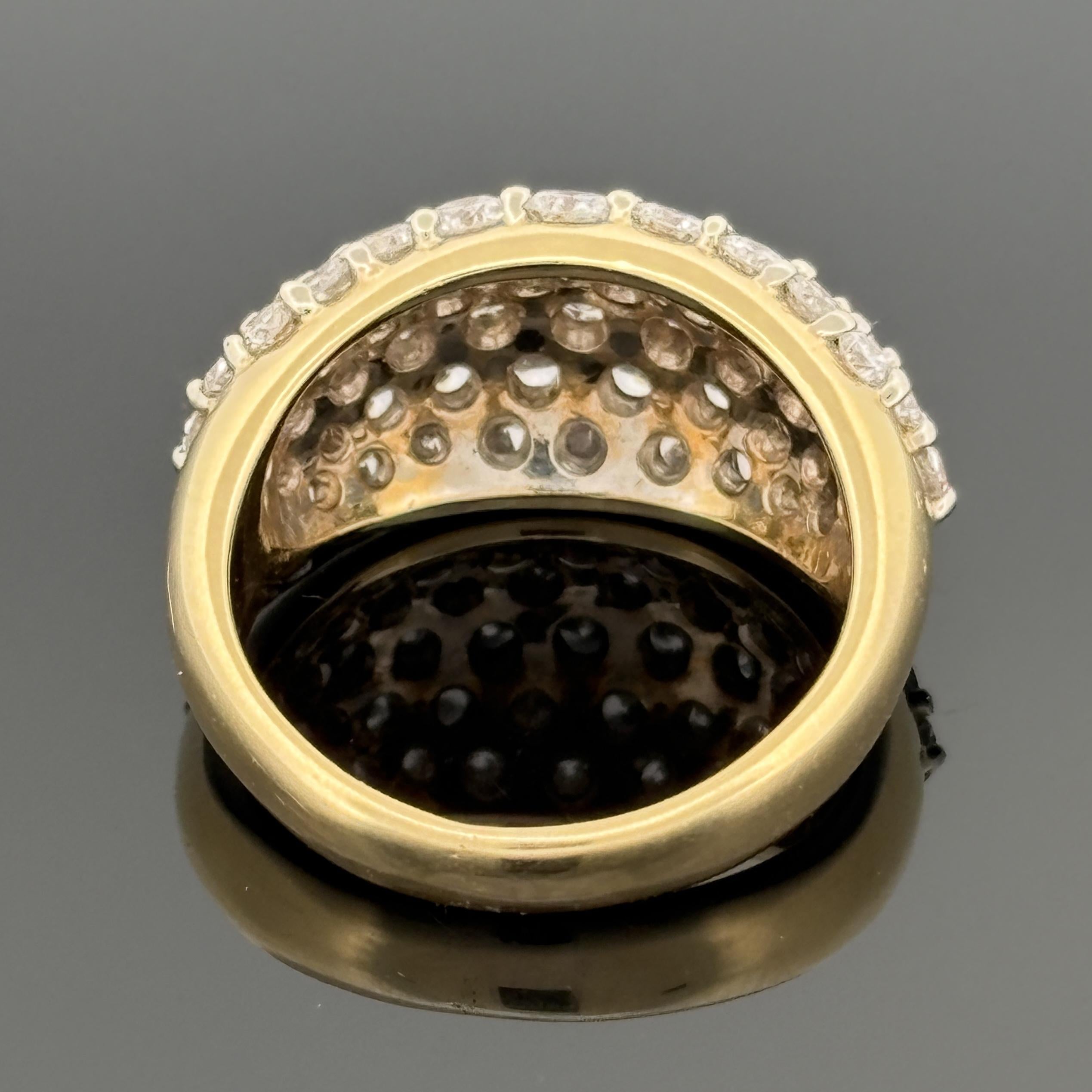Estate 3.40ct Pavé Diamond Dome Ring 18k Yellow Gold - G/VS