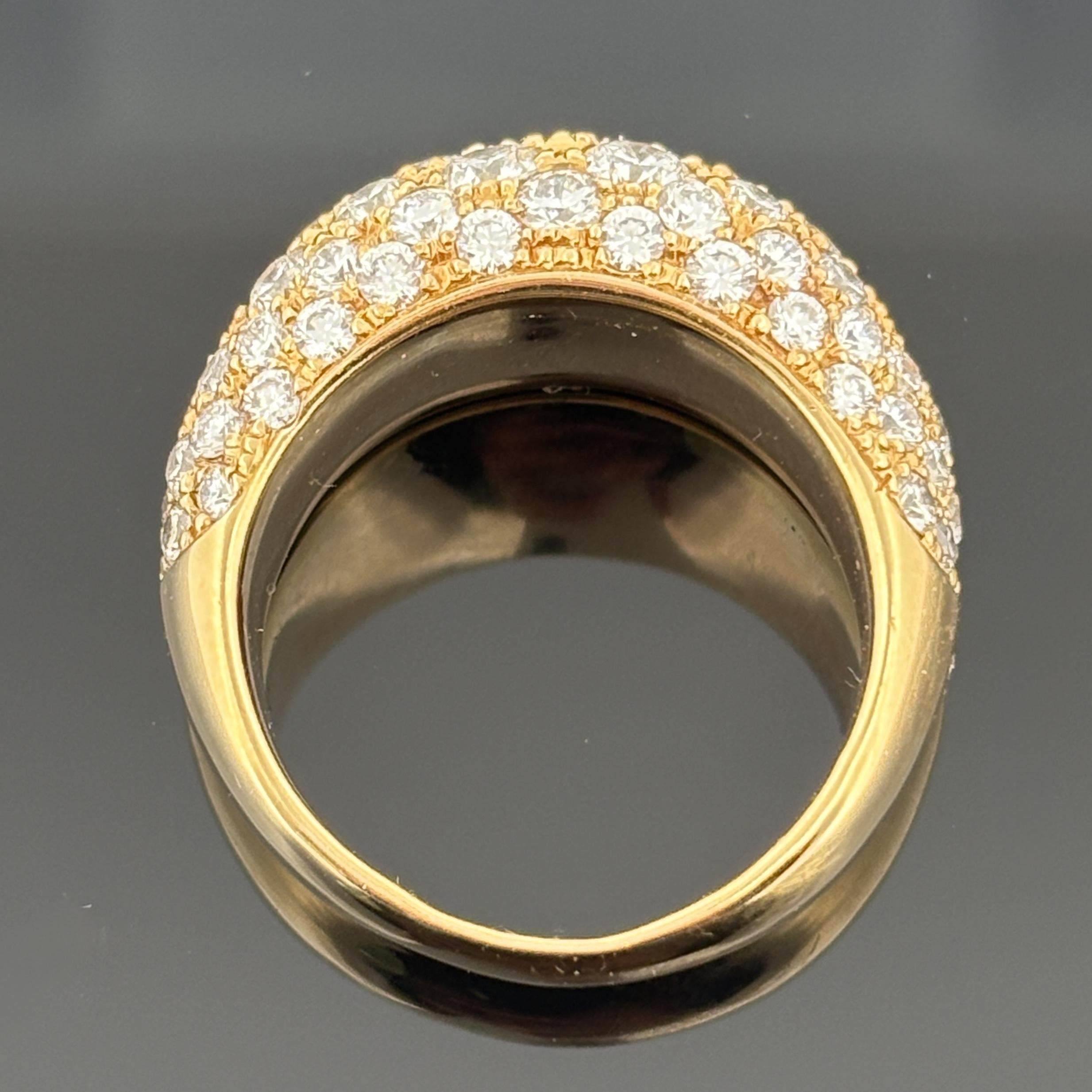 Diamond Pave Dome Ring 18k Yellow gold 3.88ctw