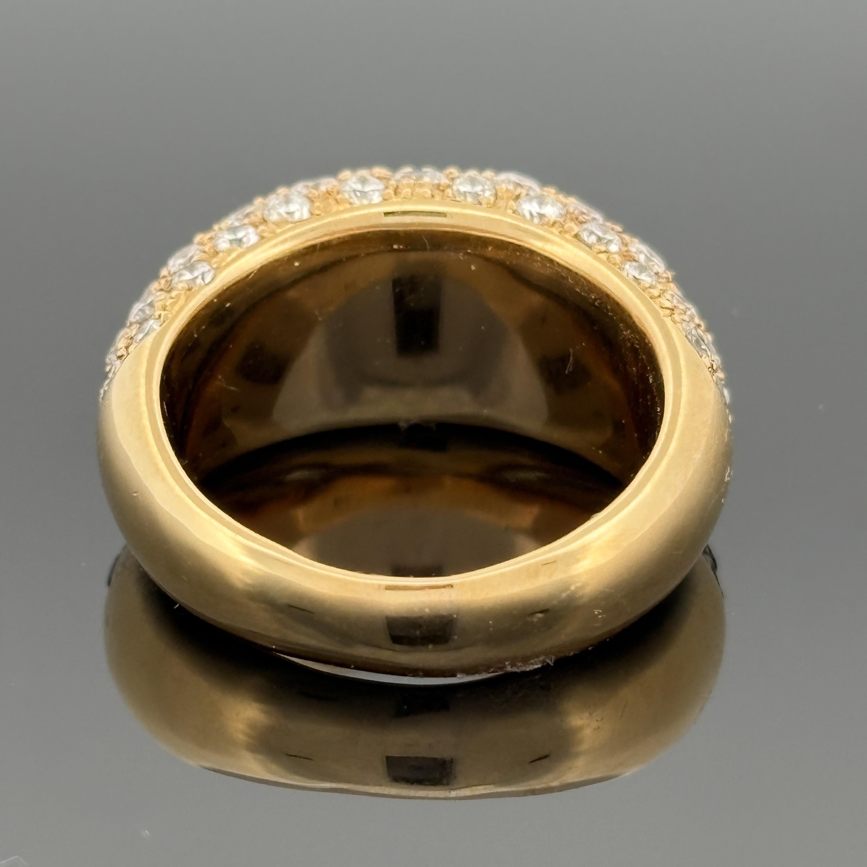 Diamond Pave Dome Ring 18k Yellow gold 3.88ctw