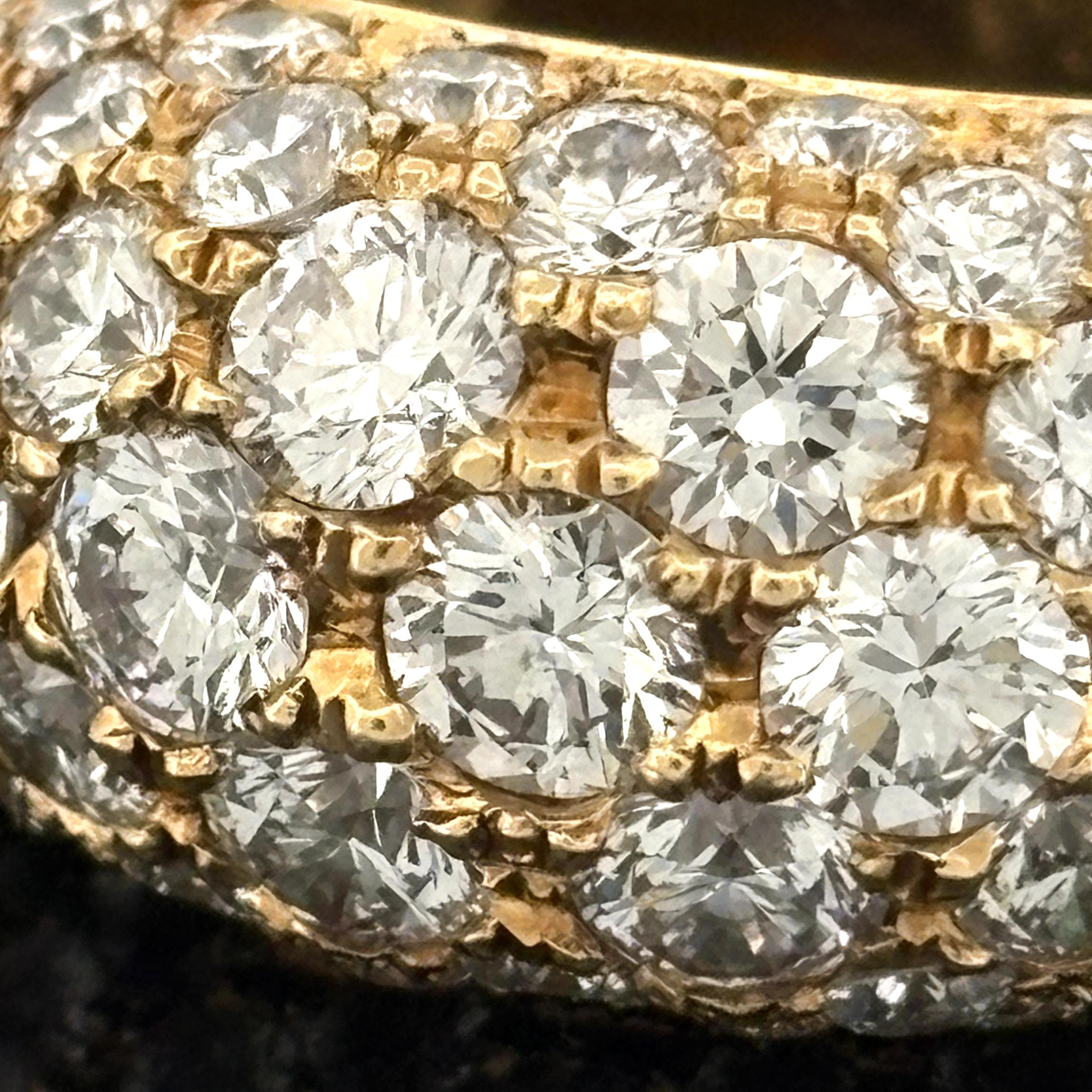 Diamond Pave Dome Ring 18k Yellow gold 3.88ctw