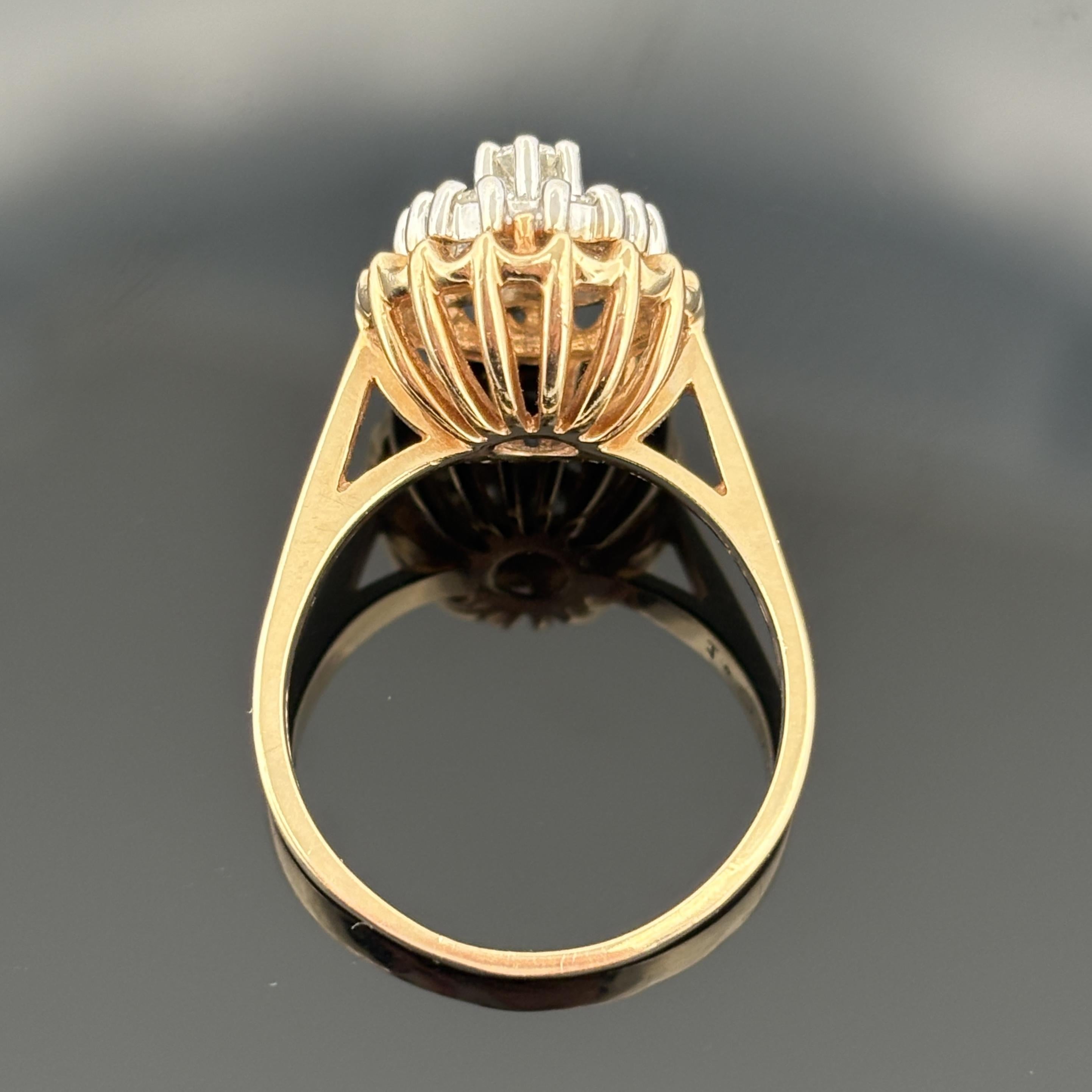 Vintage 1.00ctw Diamond Cluster Ring 14k Gold