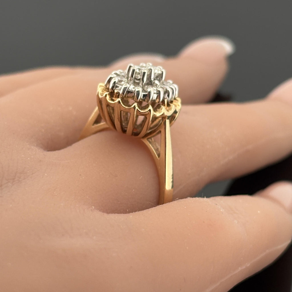 Vintage 1.00ctw Diamond Cluster Ring 14k Gold