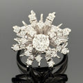 Vintage Mid-Century Diamond Starburst 14k White Gold Ring, 1.33ctw