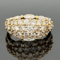 Vintage 18K Yellow Gold Marquise and Diamond Dome Band Ring — 2.29ctw