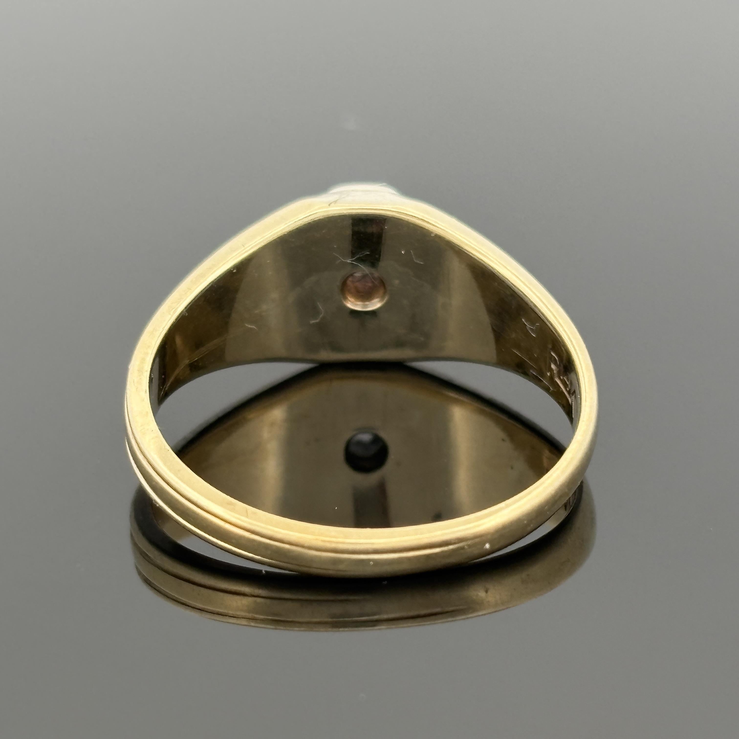 Vintage Art Deco Men's 14K Gold Old European Cut Diamond Solitaire Ring