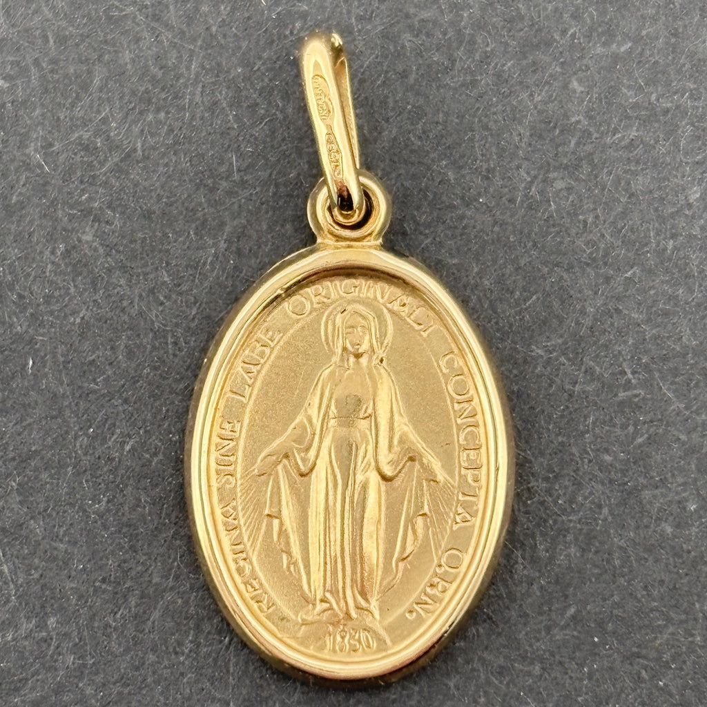 Miraculous Medal 15mm 18k Yellow Gold - Italy - UnoArre