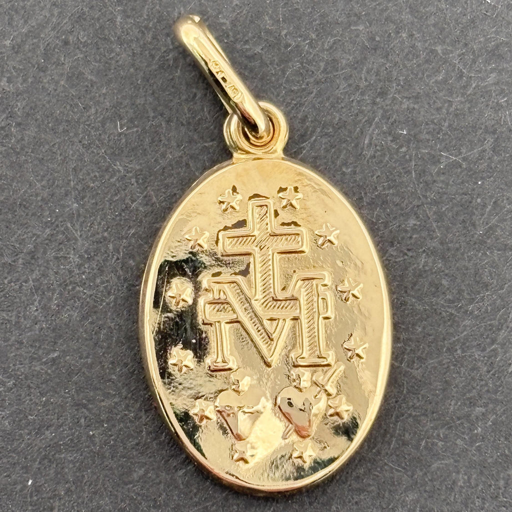 Miraculous Medal 15mm 18k Yellow Gold - Italy - UnoArre