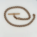 Tiffany & Co. Antique 18K Rose Gold Watch Chain with Signed T-Bar, 14"