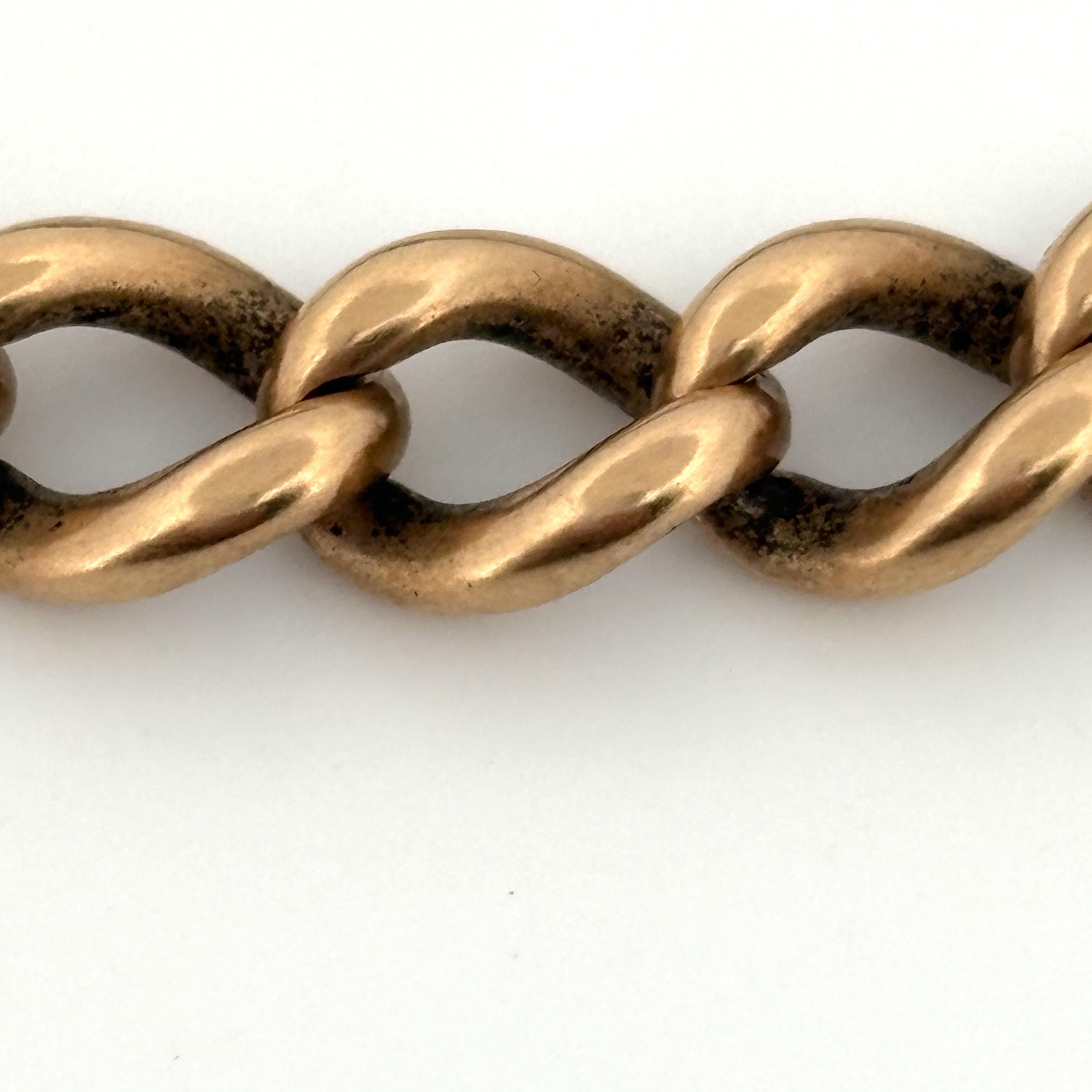 Tiffany & Co. Antique 18K Rose Gold Watch Chain with Signed T-Bar, 14"