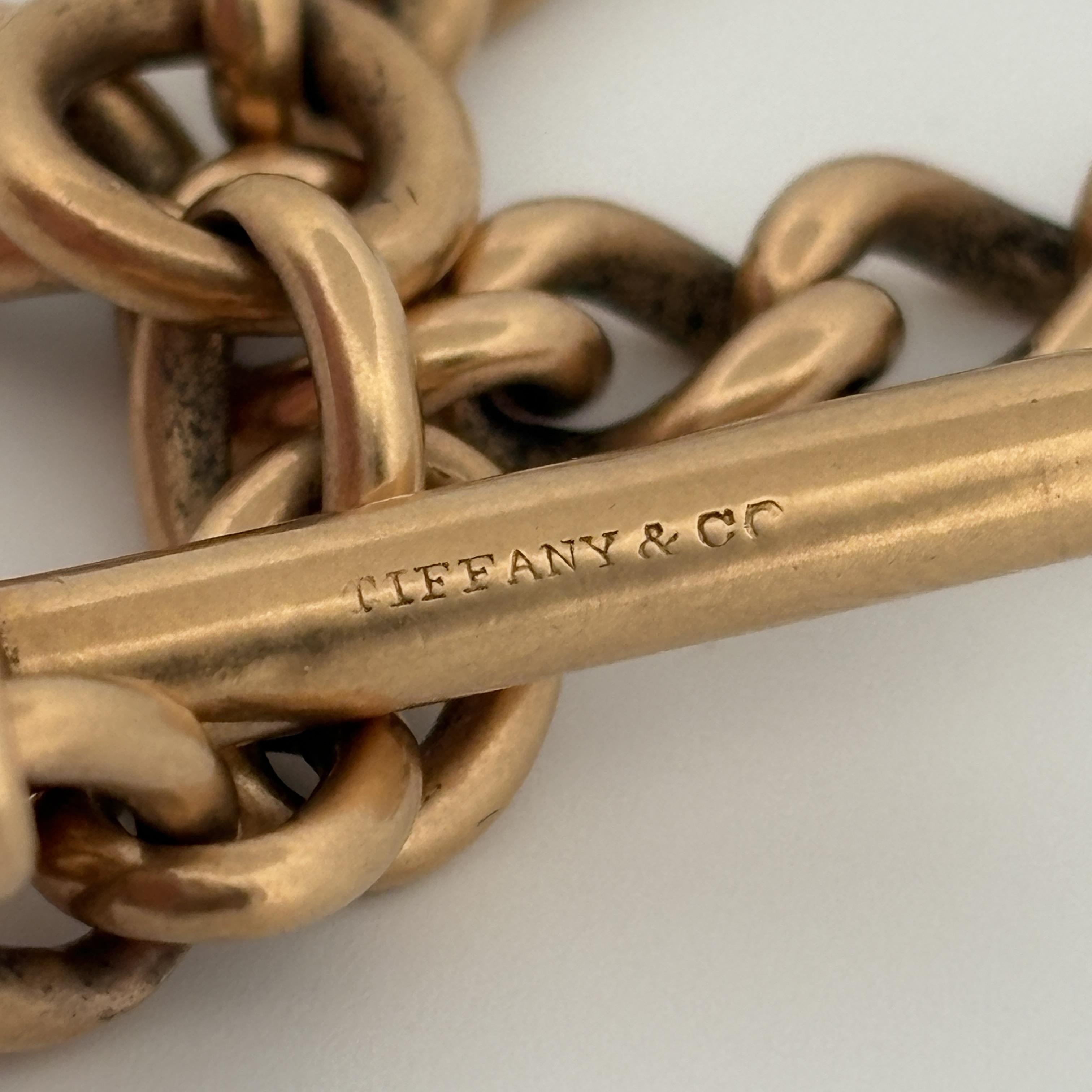Tiffany & Co. Antique 18K Rose Gold Watch Chain with Signed T-Bar, 14"
