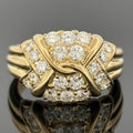 Estate Pavé Diamond Cluster Ring, 18k Yellow Gold 1.03ctw, Hideko