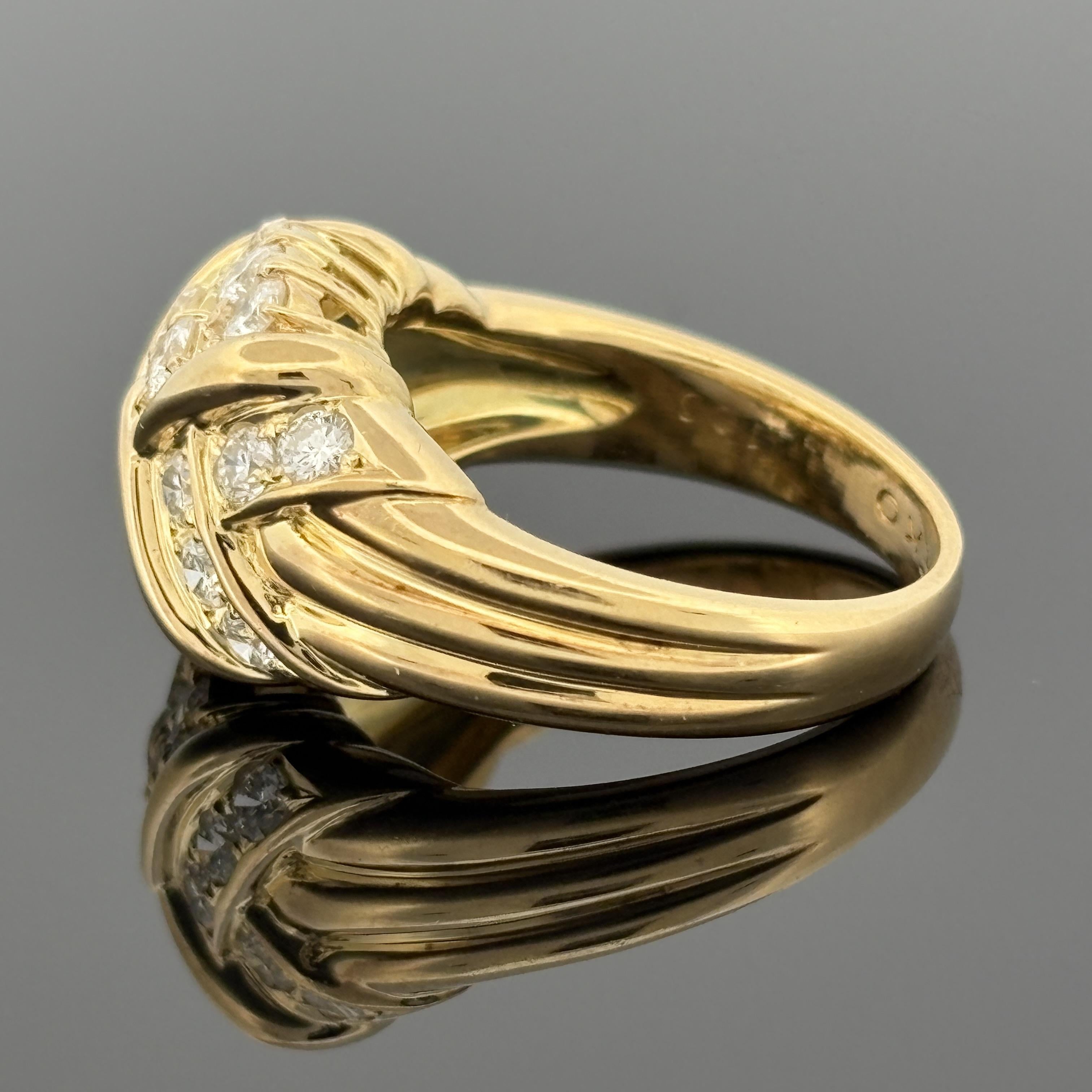 Estate Pavé Diamond Cluster Ring, 18k Yellow Gold 1.03ctw, Hideko