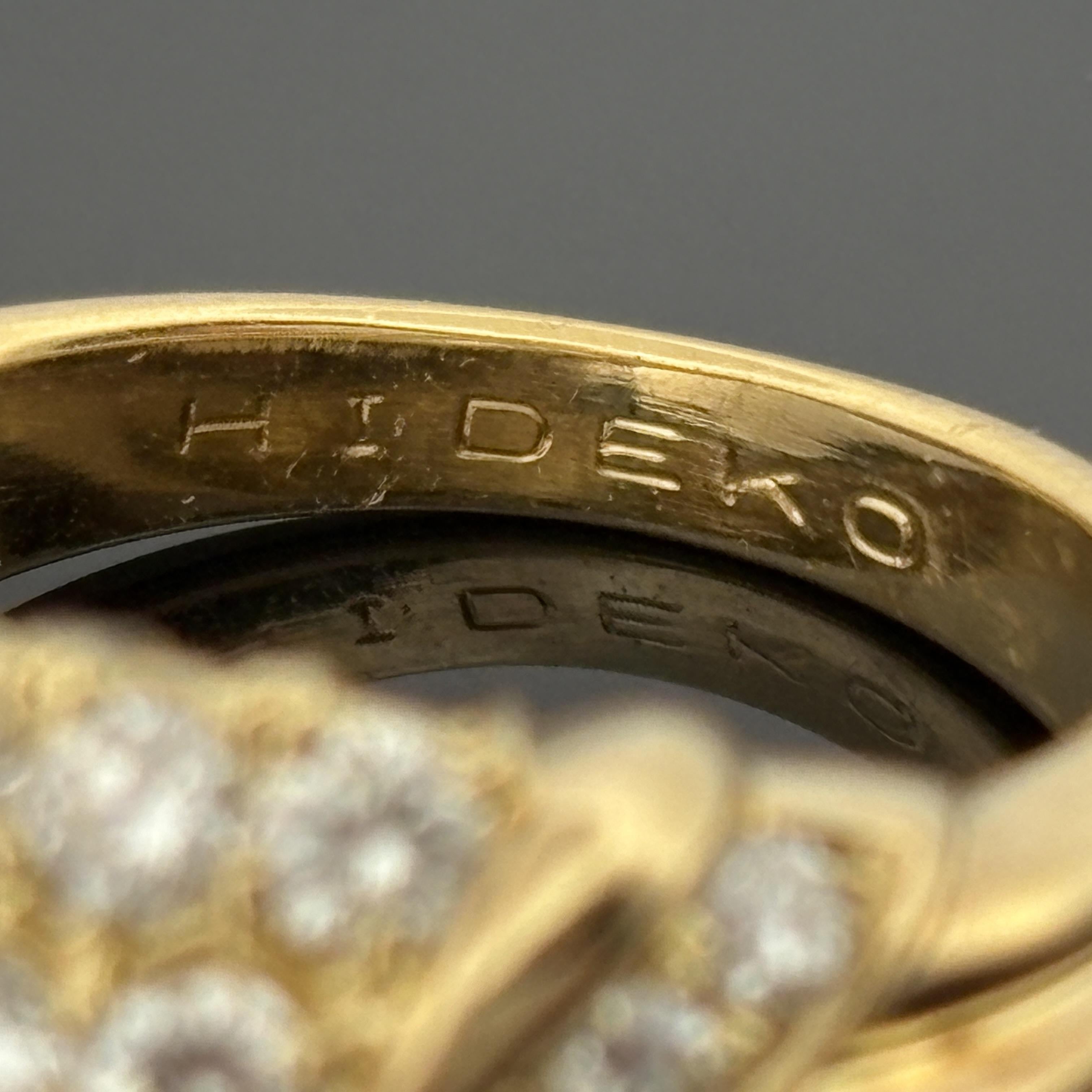 Estate Pavé Diamond Cluster Ring, 18k Yellow Gold 1.03ctw, Hideko