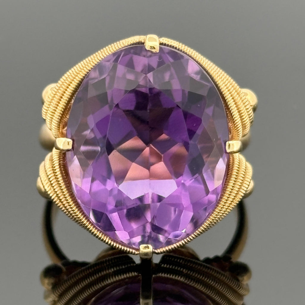 Vintage H. Stern Amethyst Ring 18k Yellow Gold, 12.65ct