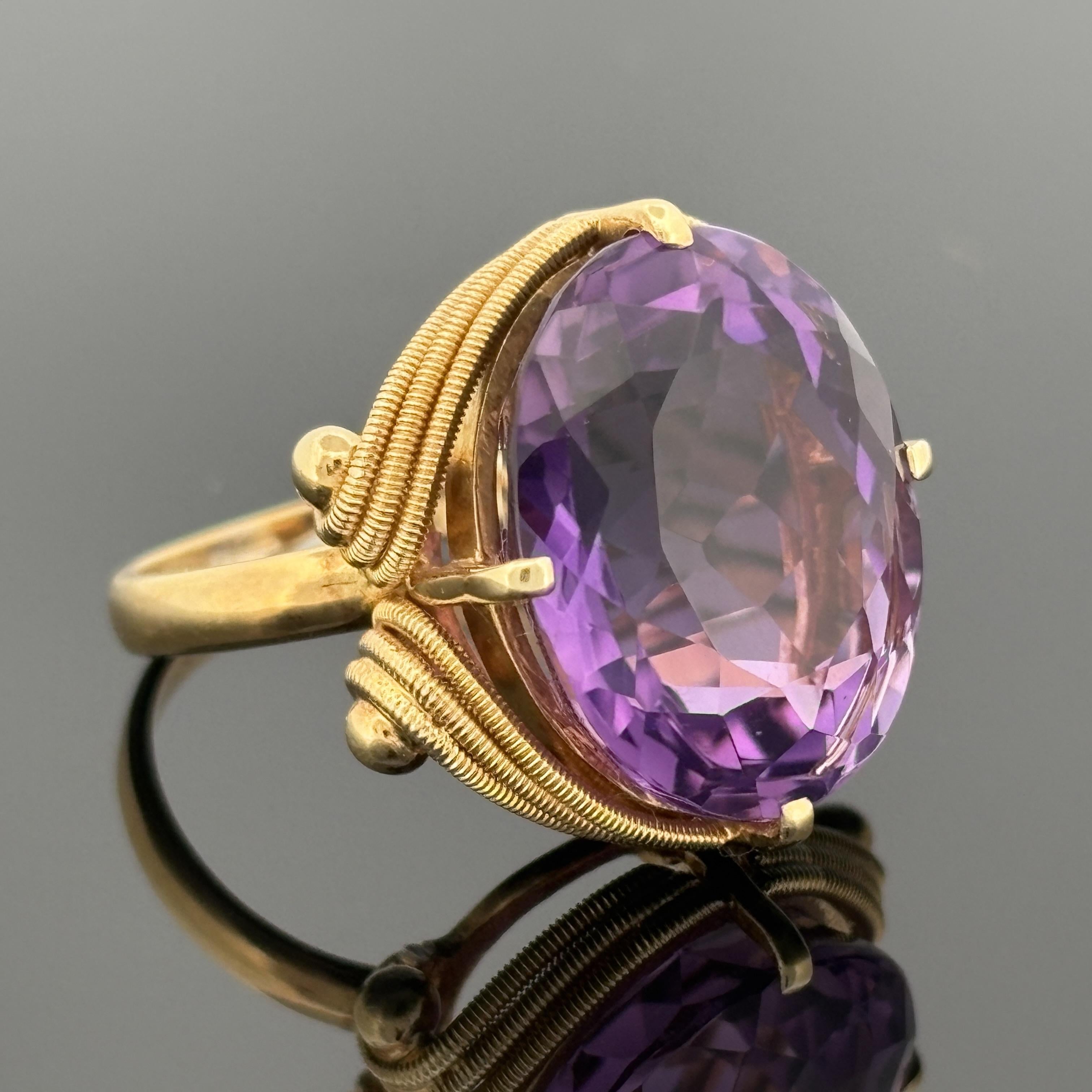 Vintage H. Stern Amethyst Ring 18k Yellow Gold, 12.65ct