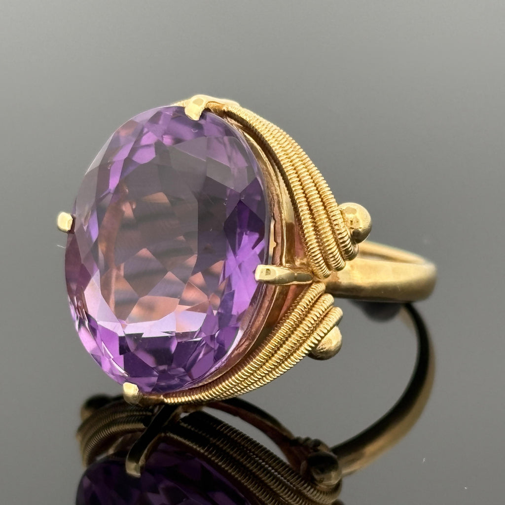 Vintage H. Stern Amethyst Ring 18k Yellow Gold, 12.65ct