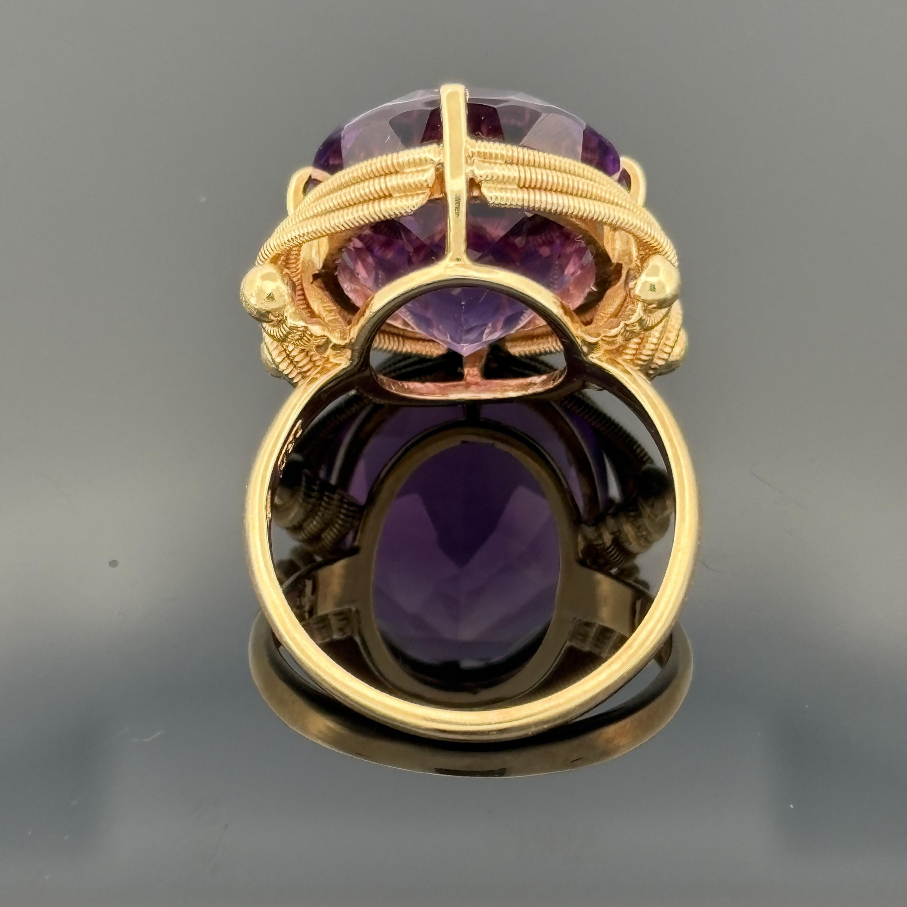 Vintage H. Stern Amethyst Ring 18k Yellow Gold, 12.65ct
