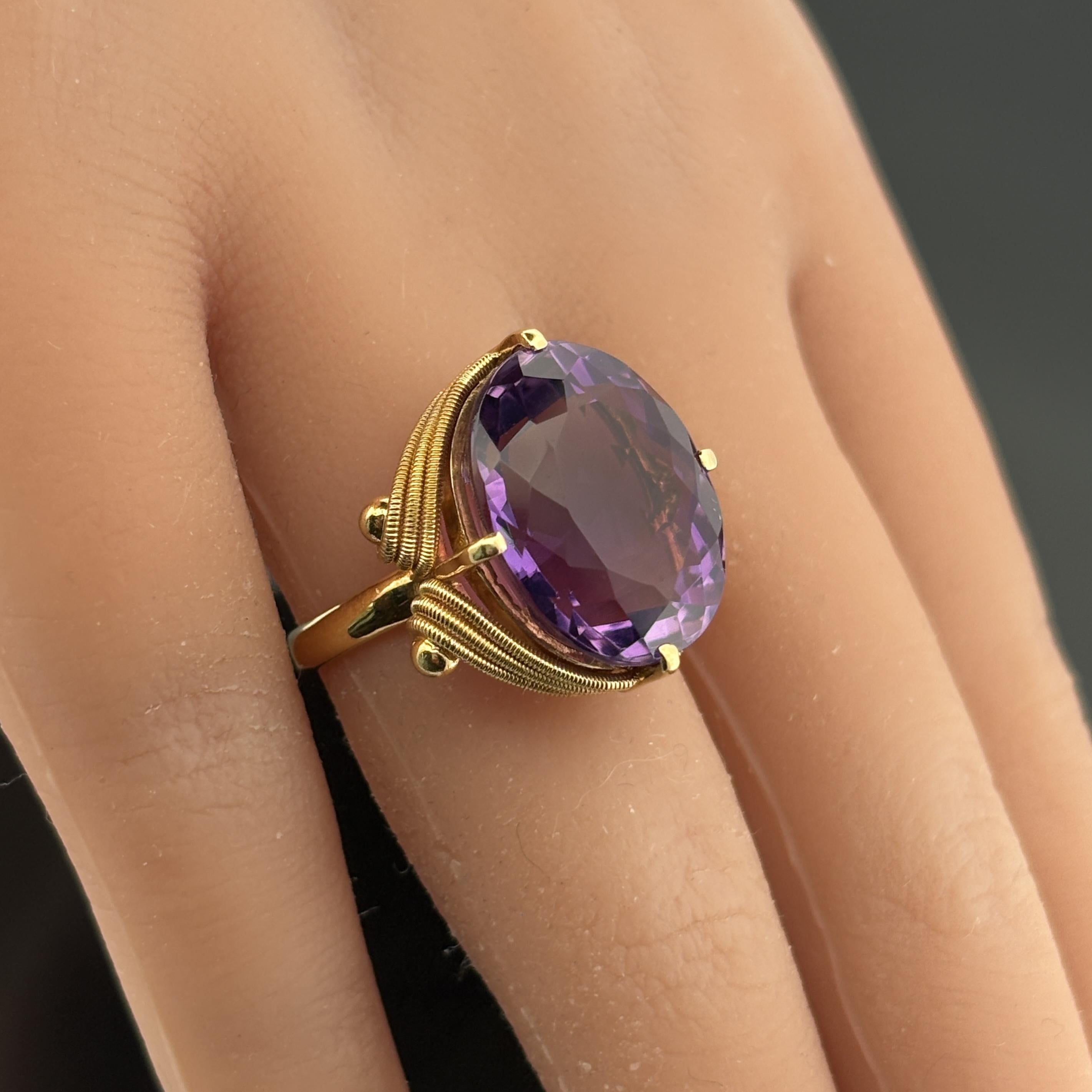 Vintage H. Stern Amethyst Ring 18k Yellow Gold, 12.65ct