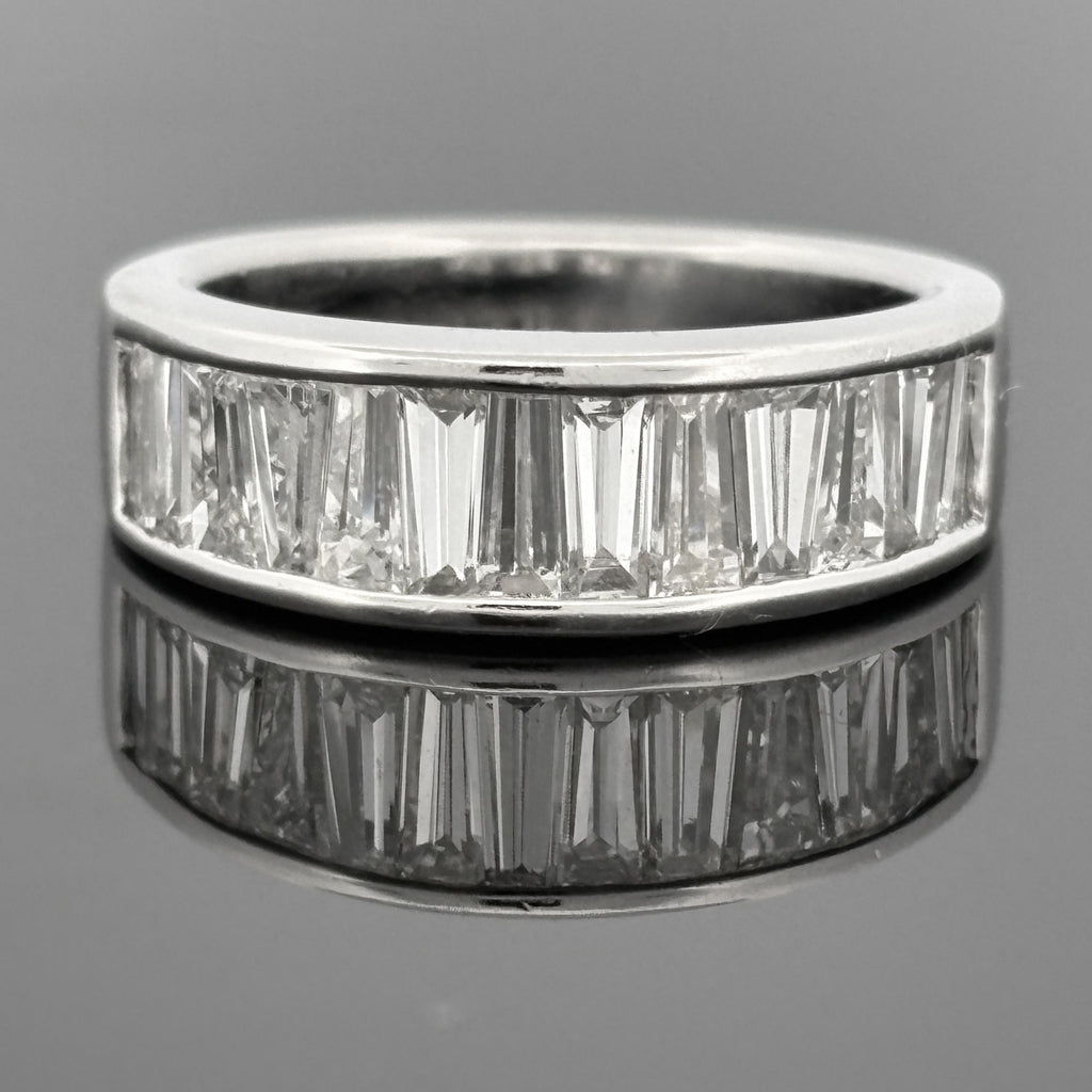 18K White Gold Tapered Baguette Diamond Channel-Set Band, 1.58ctw H/VS