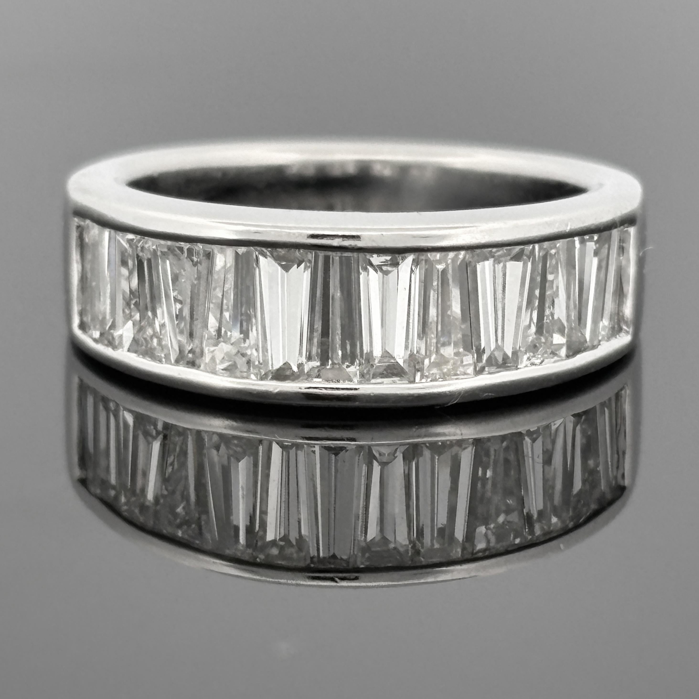 18K White Gold Tapered Baguette Diamond Channel-Set Band, 1.58ctw H/VS