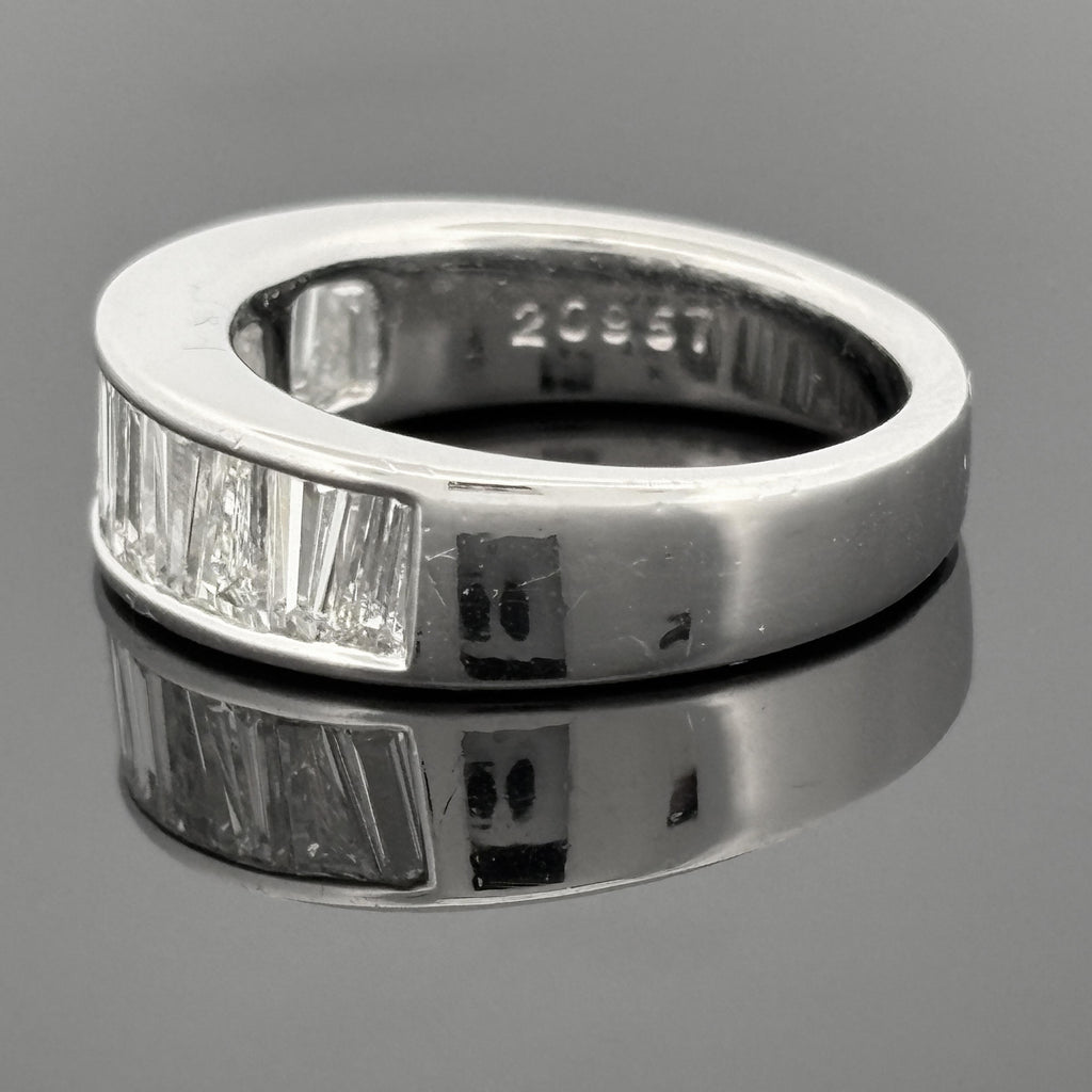 18K White Gold Tapered Baguette Diamond Channel-Set Band, 1.58ctw H/VS