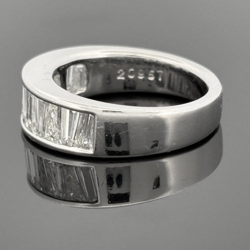 18K White Gold Tapered Baguette Diamond Channel-Set Band, 1.58ctw H/VS