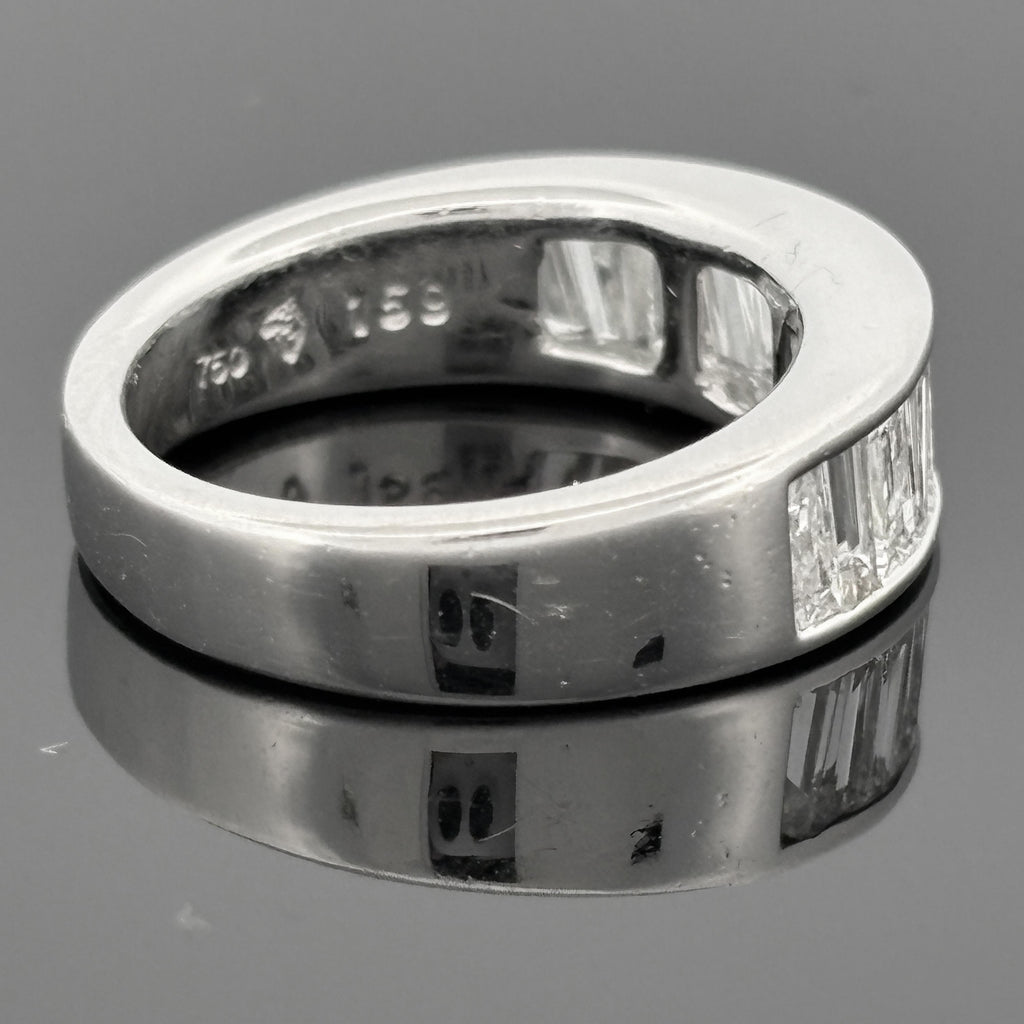 18K White Gold Tapered Baguette Diamond Channel-Set Band, 1.58ctw H/VS