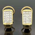 Estate Diamond Half Hoop 18k Yellow Gold Earrings, 2.00ctw F VS