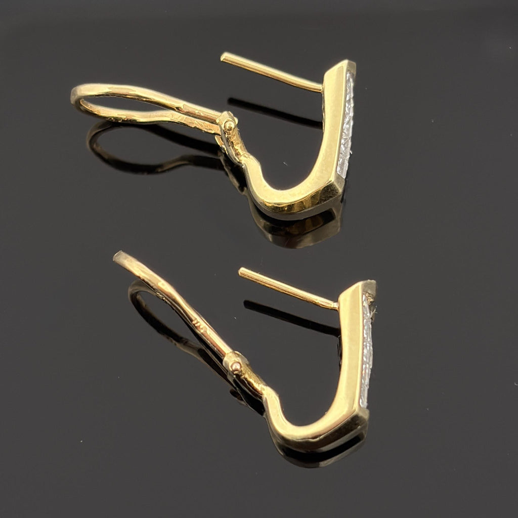 Estate Diamond Half Hoop 18k Yellow Gold Earrings, 2.00ctw F VS